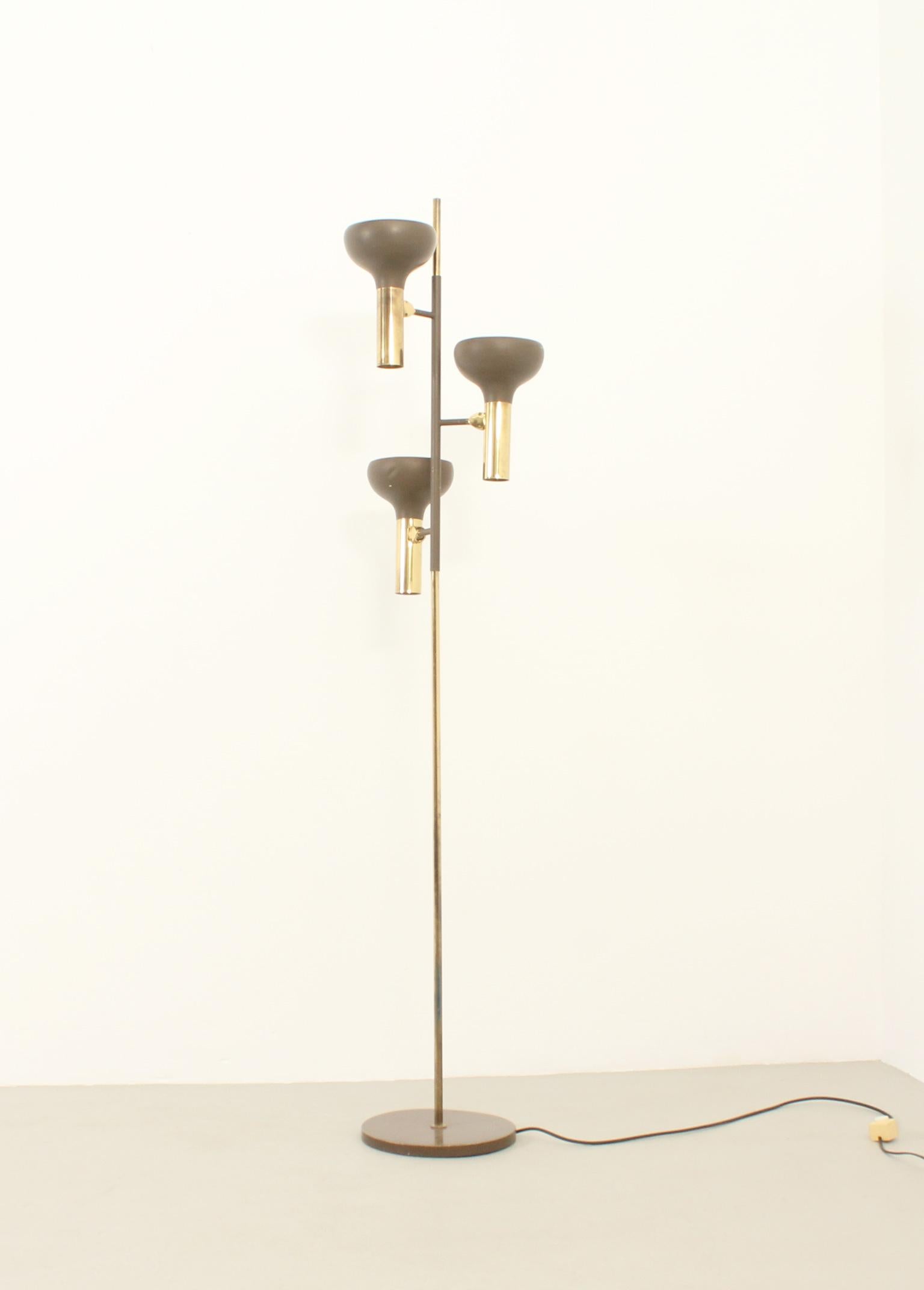 Metal Floor Lamp by Hustadt Leuchten, Germany, 1970's For Sale