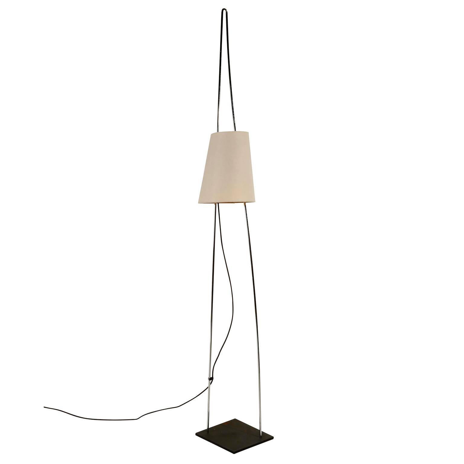 Mid-Century Modern Floor Lamp by Italiana Luce, Height Adjustable Shade, Italy, 1970s