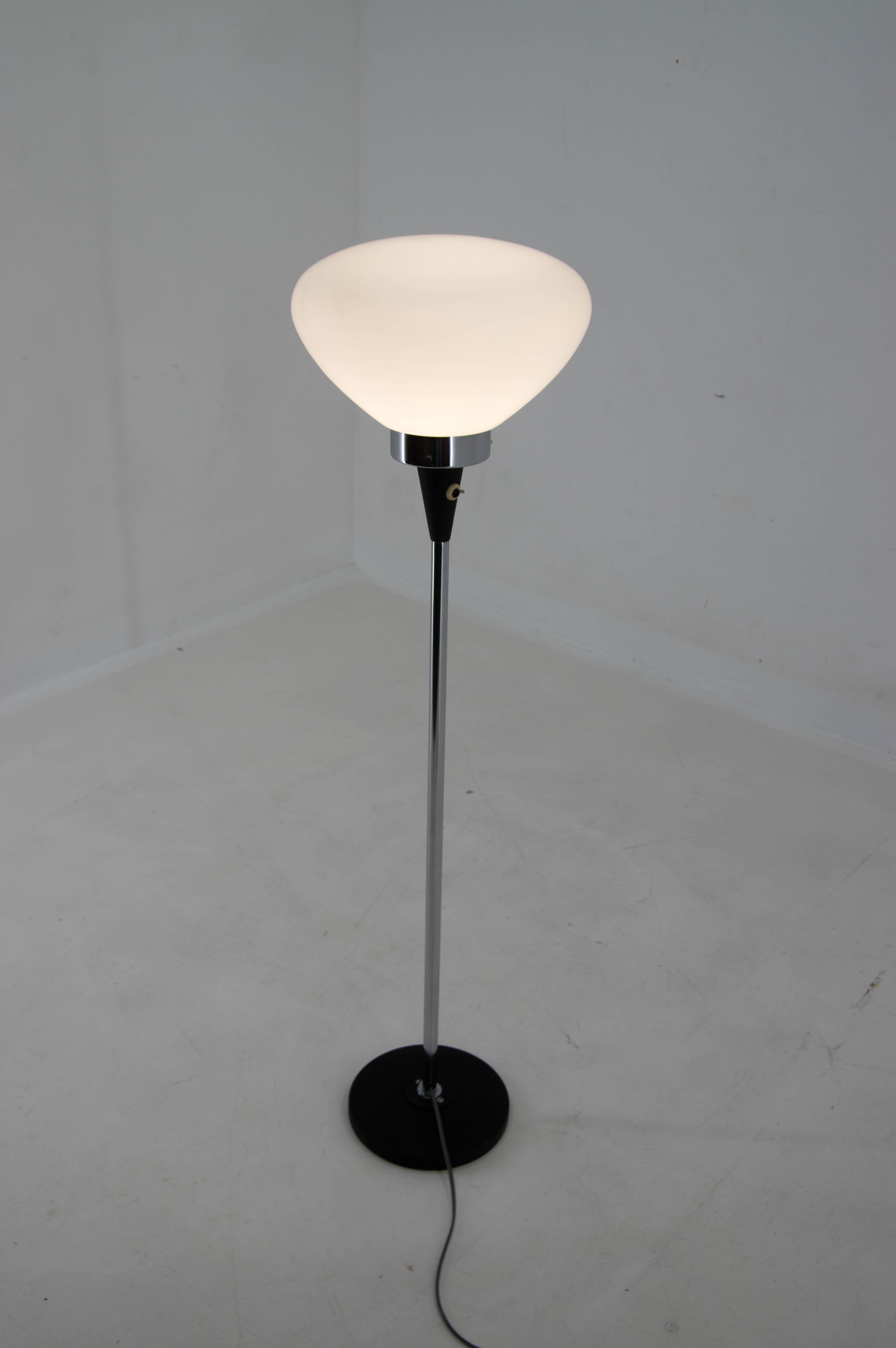 Metal Floor Lamp by Jaroslav Bejvl for Lidokov, 1960s For Sale