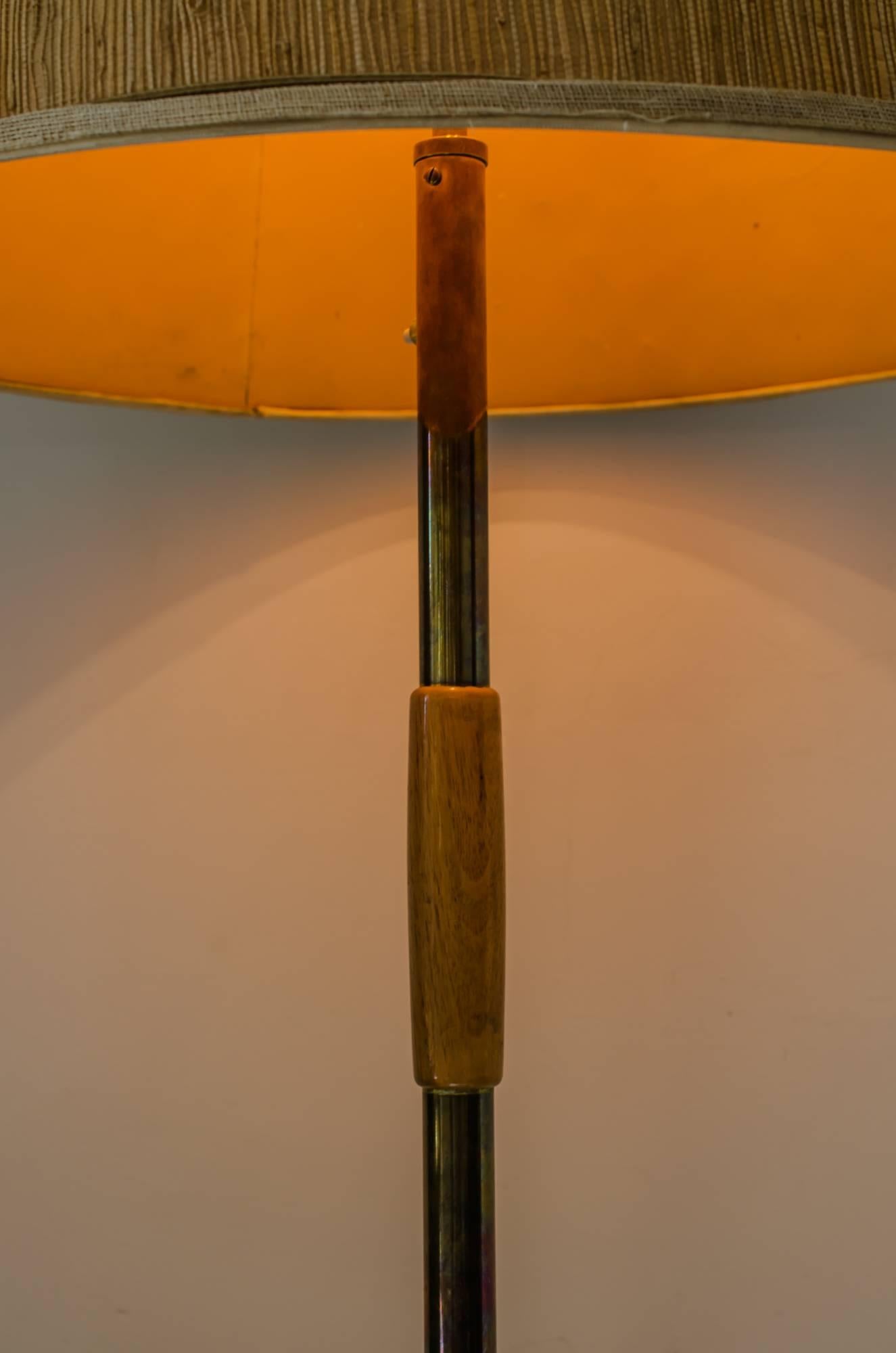 Brass Floor Lamp by J.T. Kalmar in the 1950s Design is Attributed to Josef Frank