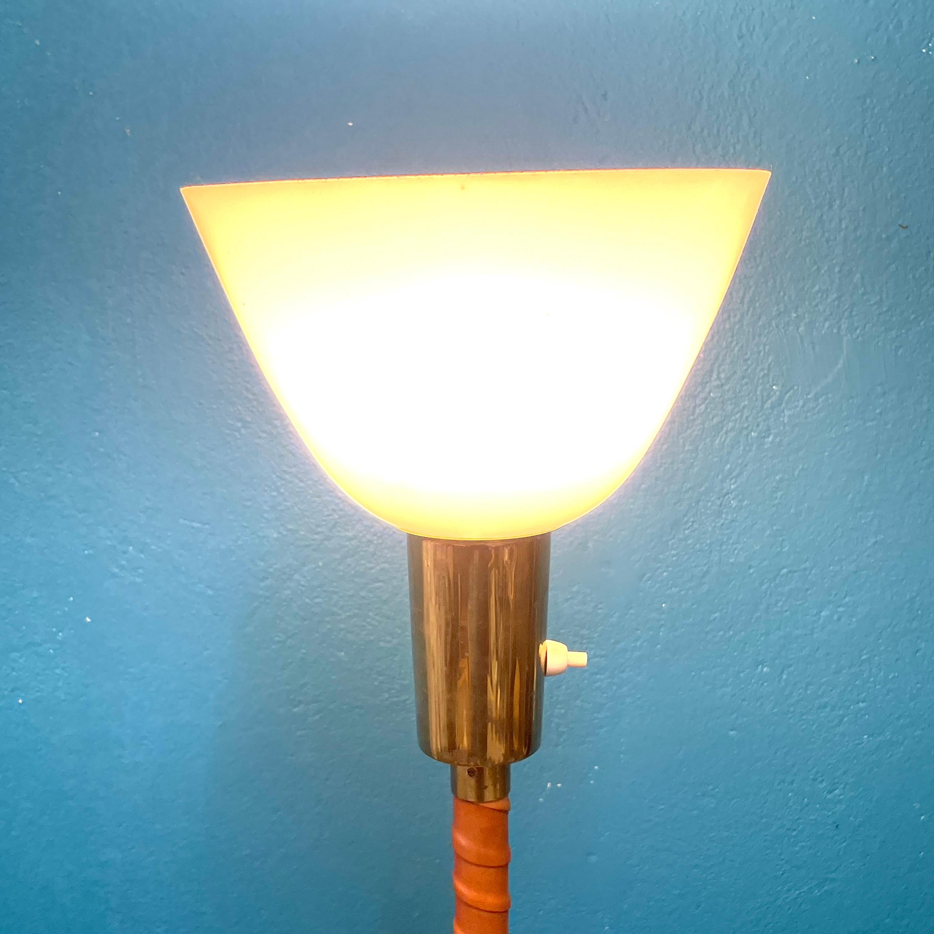 Floor Lamp by Lisa Johansson-Pape, 1950s. Brass and Leather. Orno Finland. For Sale 3