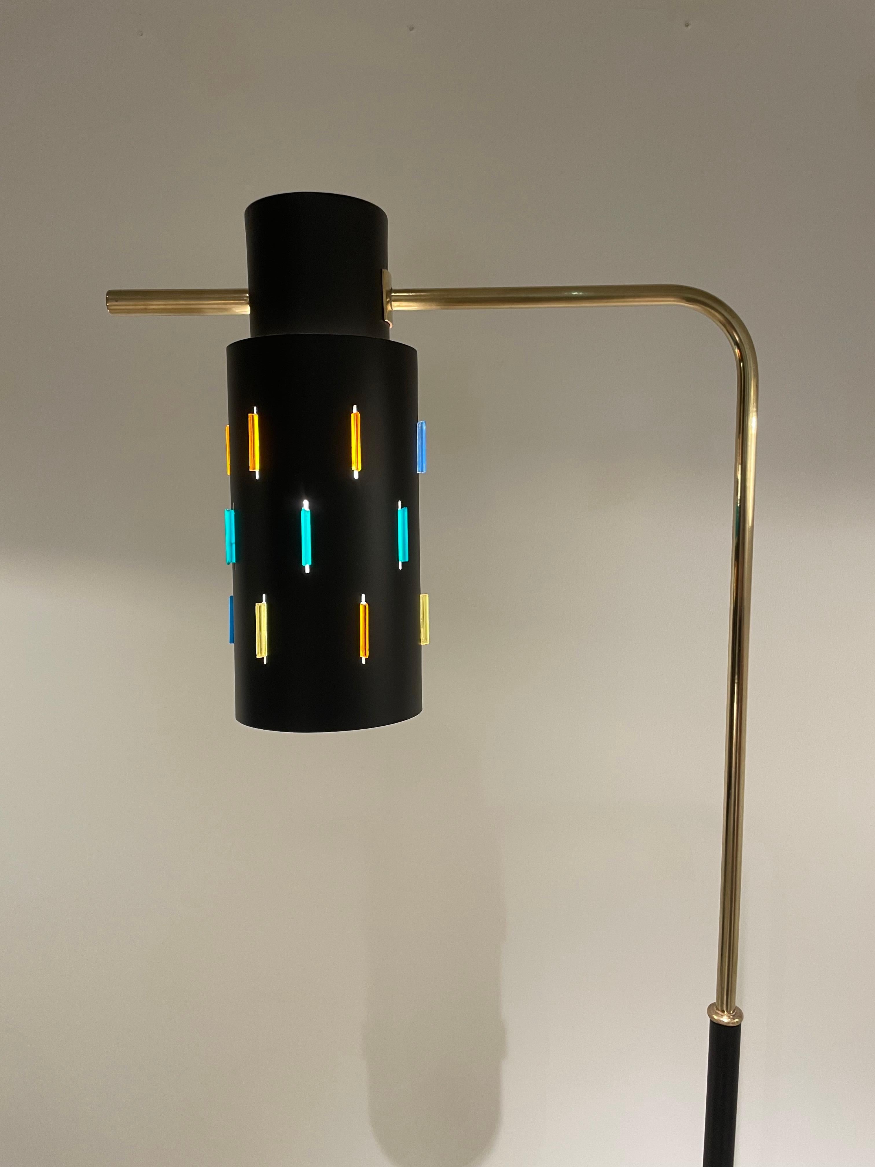 Metal Floor lamp by Lunel 1950 For Sale
