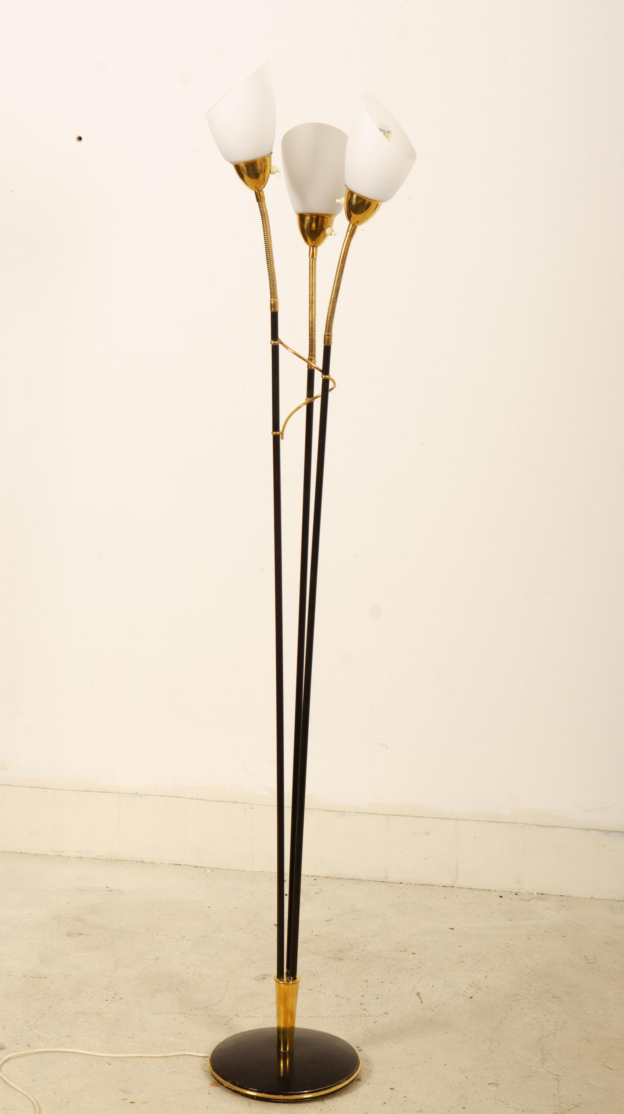 Brass Floor Lamp By MAE, Möller Armatur, Eskilstuna For Sale