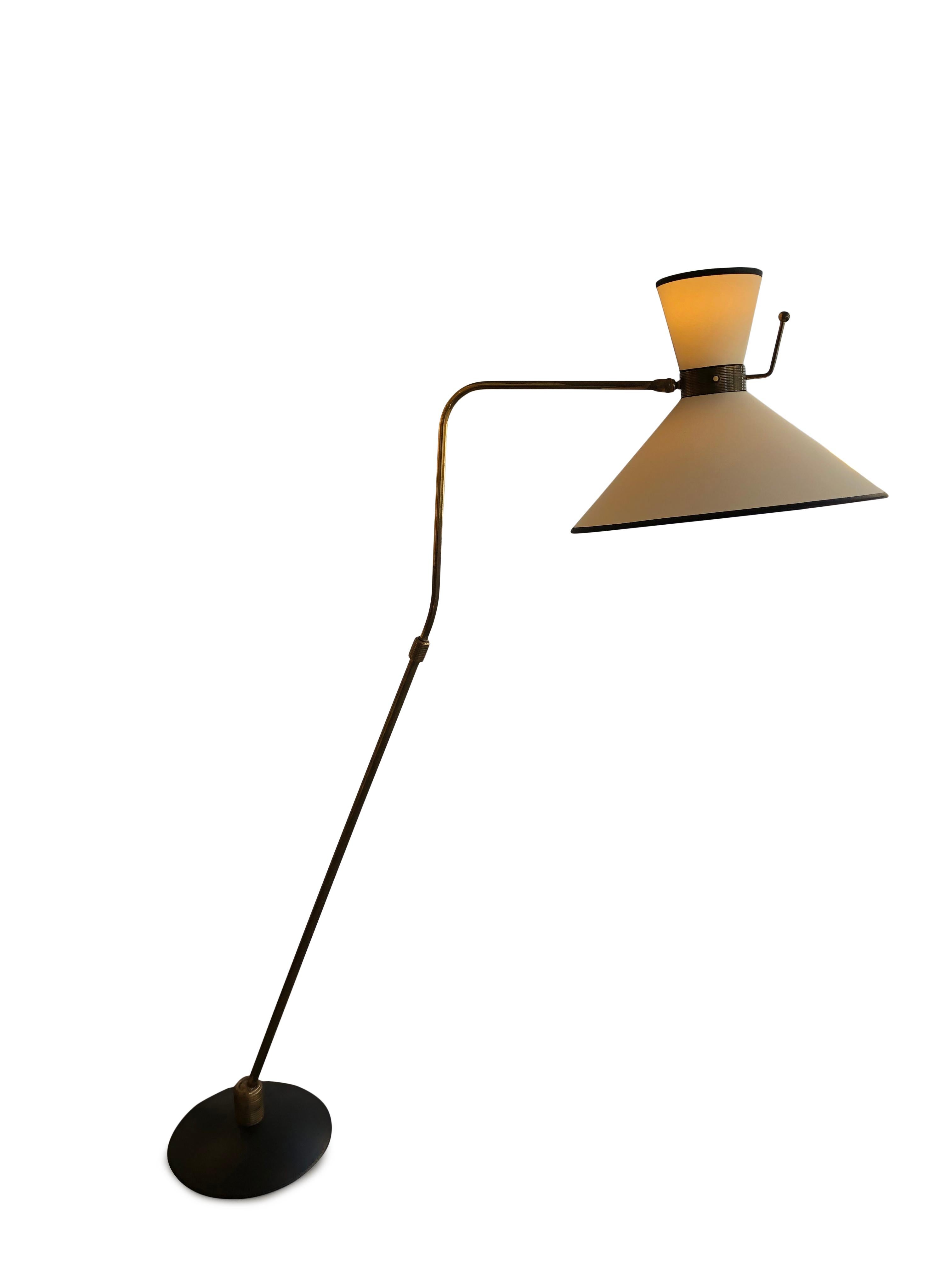 Floor lamp by Maison Arlus
black lacquered metal, bronze and brass
from 1950.
