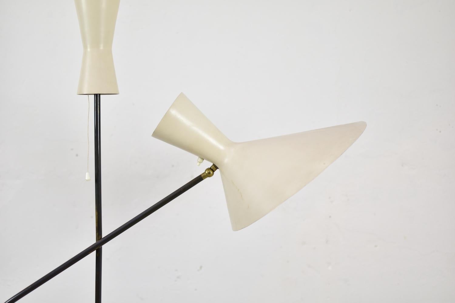 Mid-Century Modern Floor Lamp by Professor D. Moor for Bag Bronzewaren Fabrik, Switzerland, 1953
