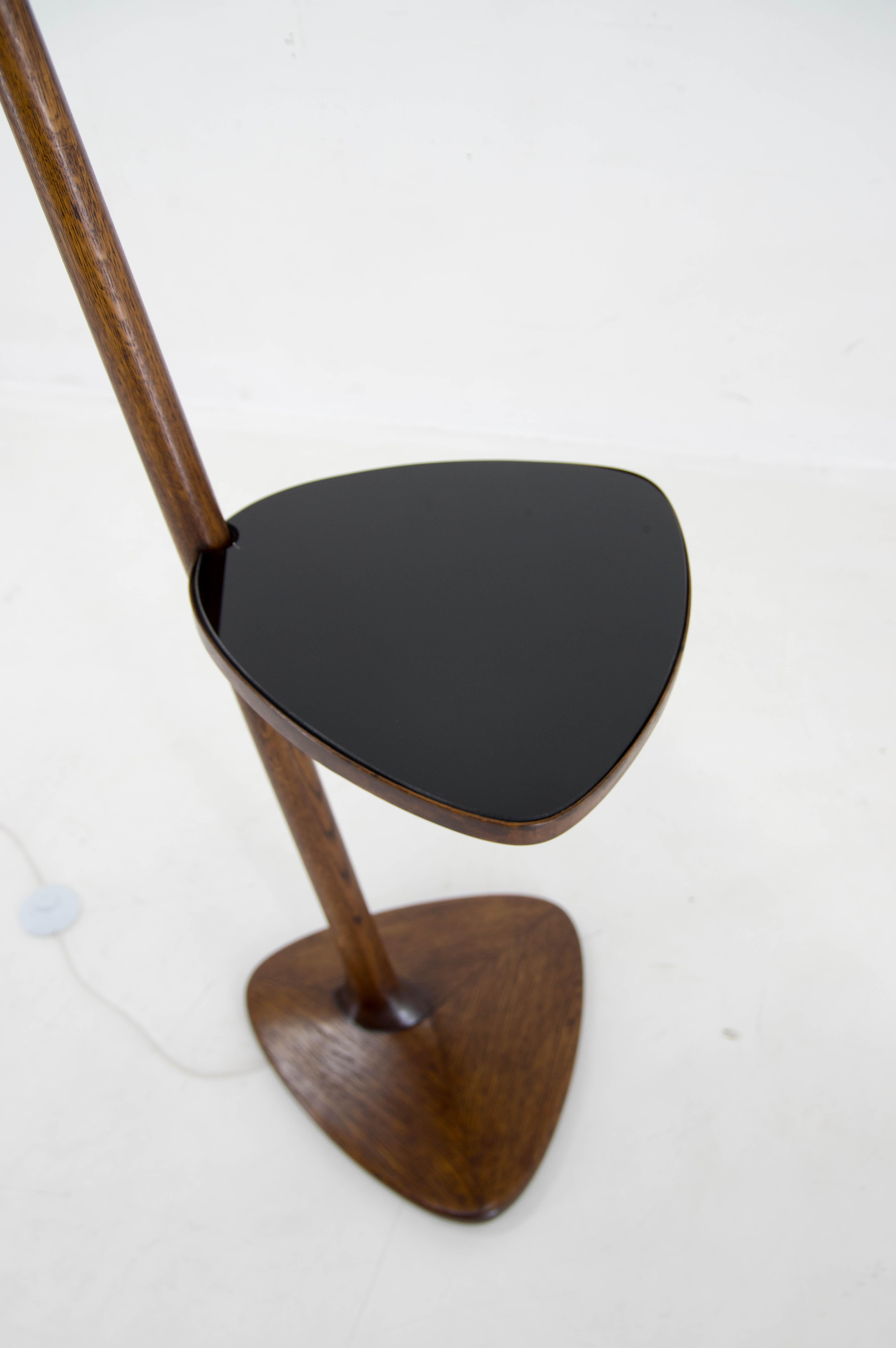 Glass Floor Lamp by Rada for Krasna Jizba, Czechoslovakia, 1940s For Sale