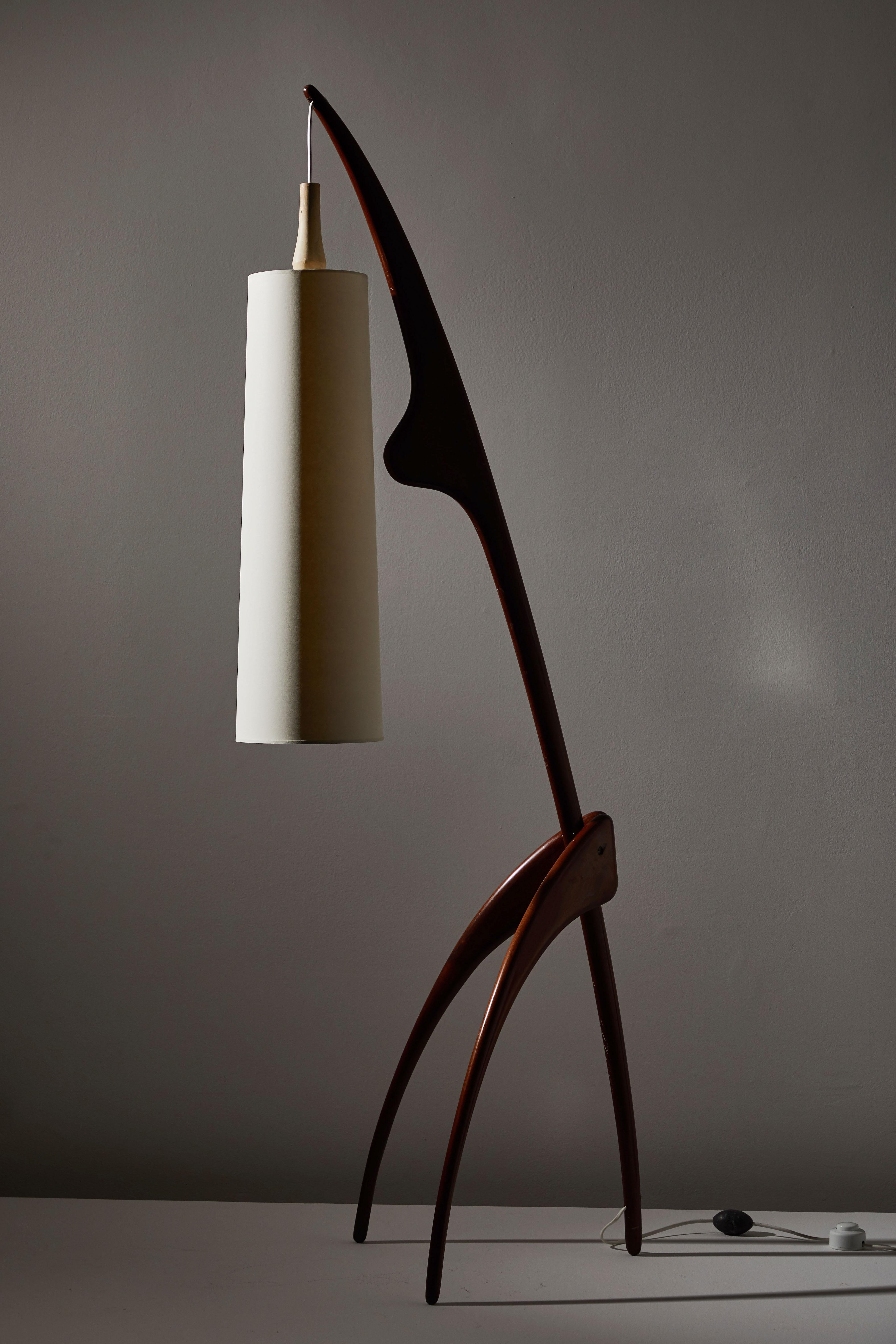 Walnut Floor Lamp by Rispal