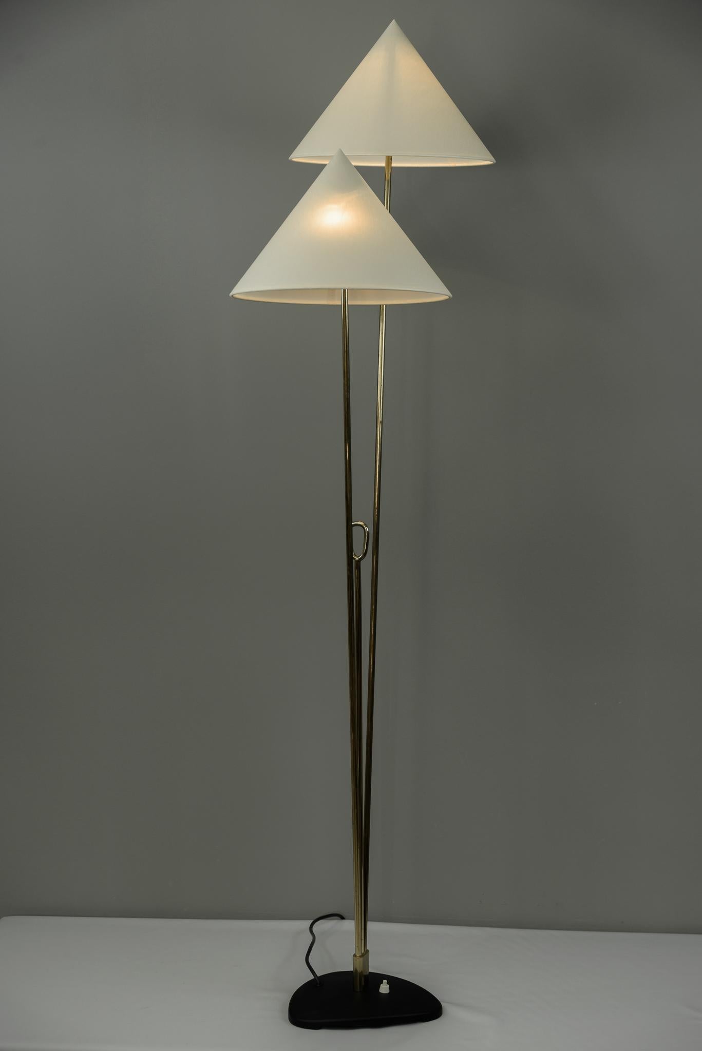 Floor Lamp by Rupert Nikoll, Brass Black Cast Metal, Austria, 1960 1