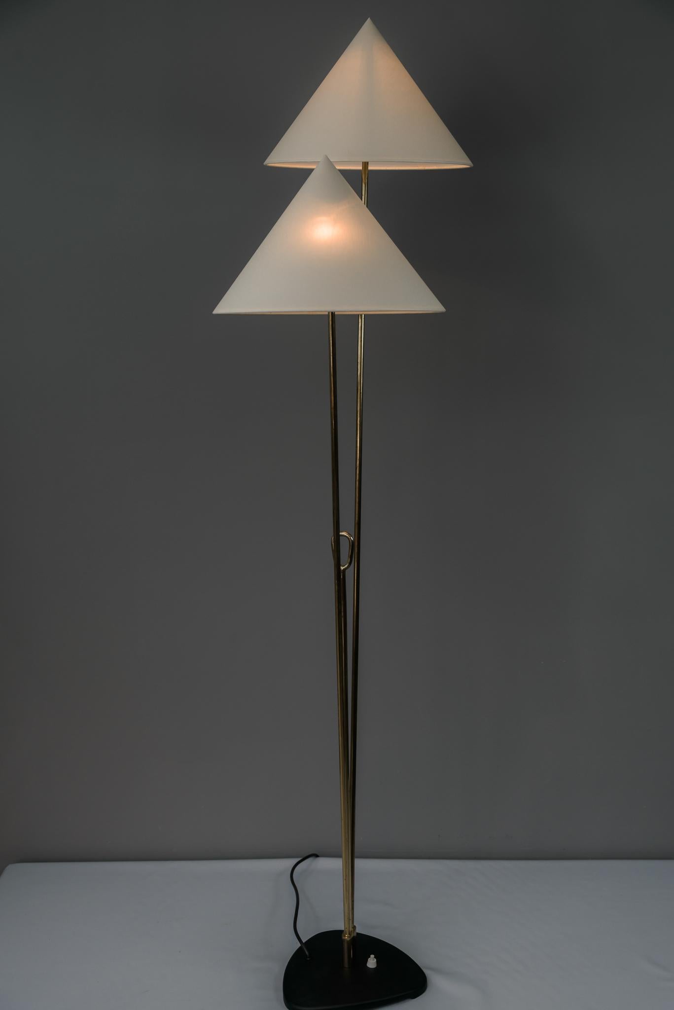 Floor Lamp by Rupert Nikoll, Brass Black Cast Metal, Austria, 1960 2