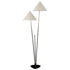 Floor Lamp by Rupert Nikoll, Brass Black Cast Metal, Austria, 1960