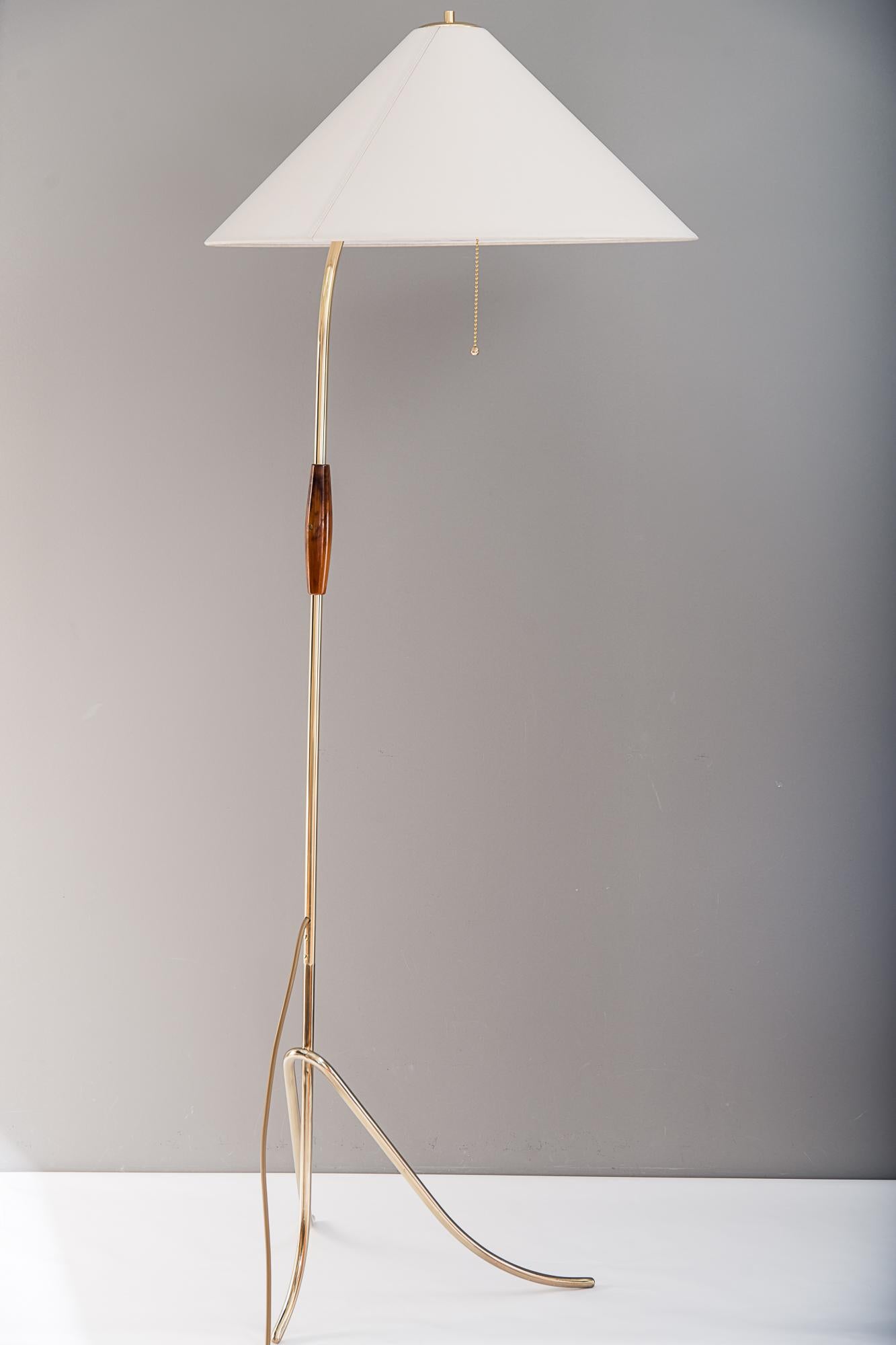 Brass Floor Lamp by Rupert Nikoll, Vienna, 1950s