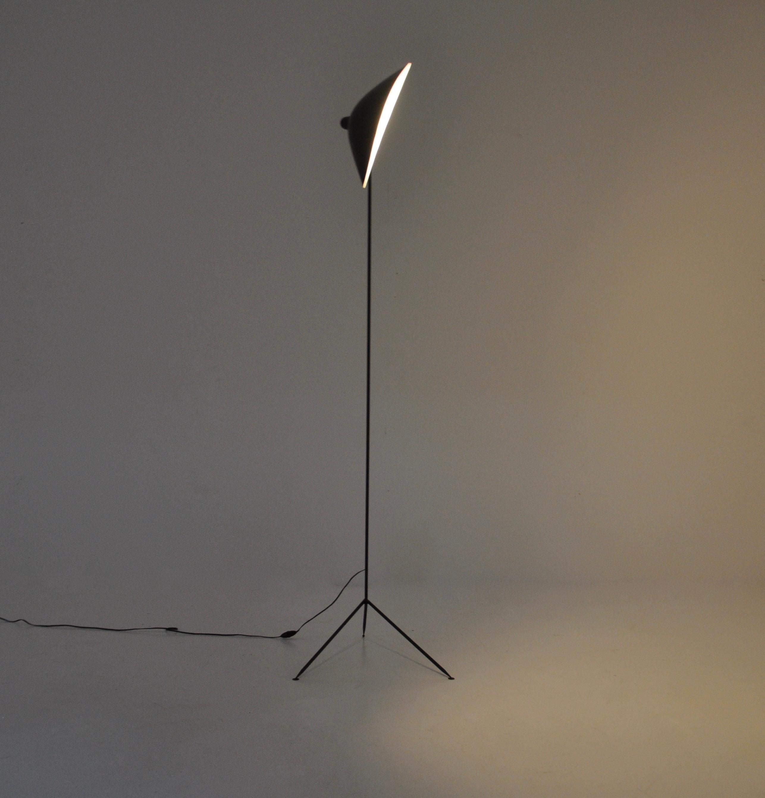 Metal Floor lamp by Serge Mouille, 1st edition, 1953 For Sale