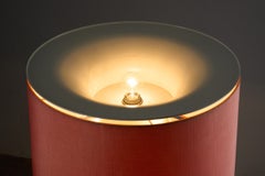 Floor Lamp by Staff Leuchten with Bordeaux Shade and Leather Base