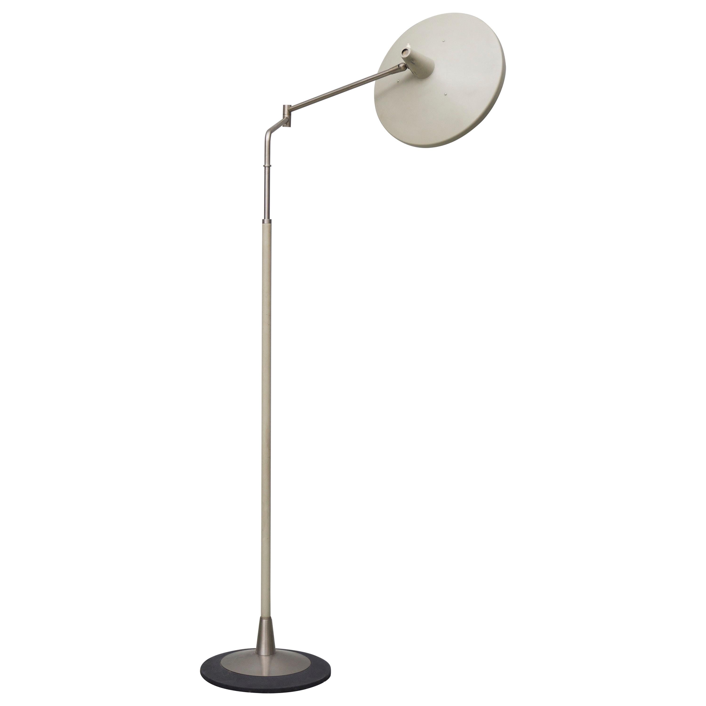 Adjustable Floor Lamp, eggshell lacquered metal, by Stilnovo, 1960