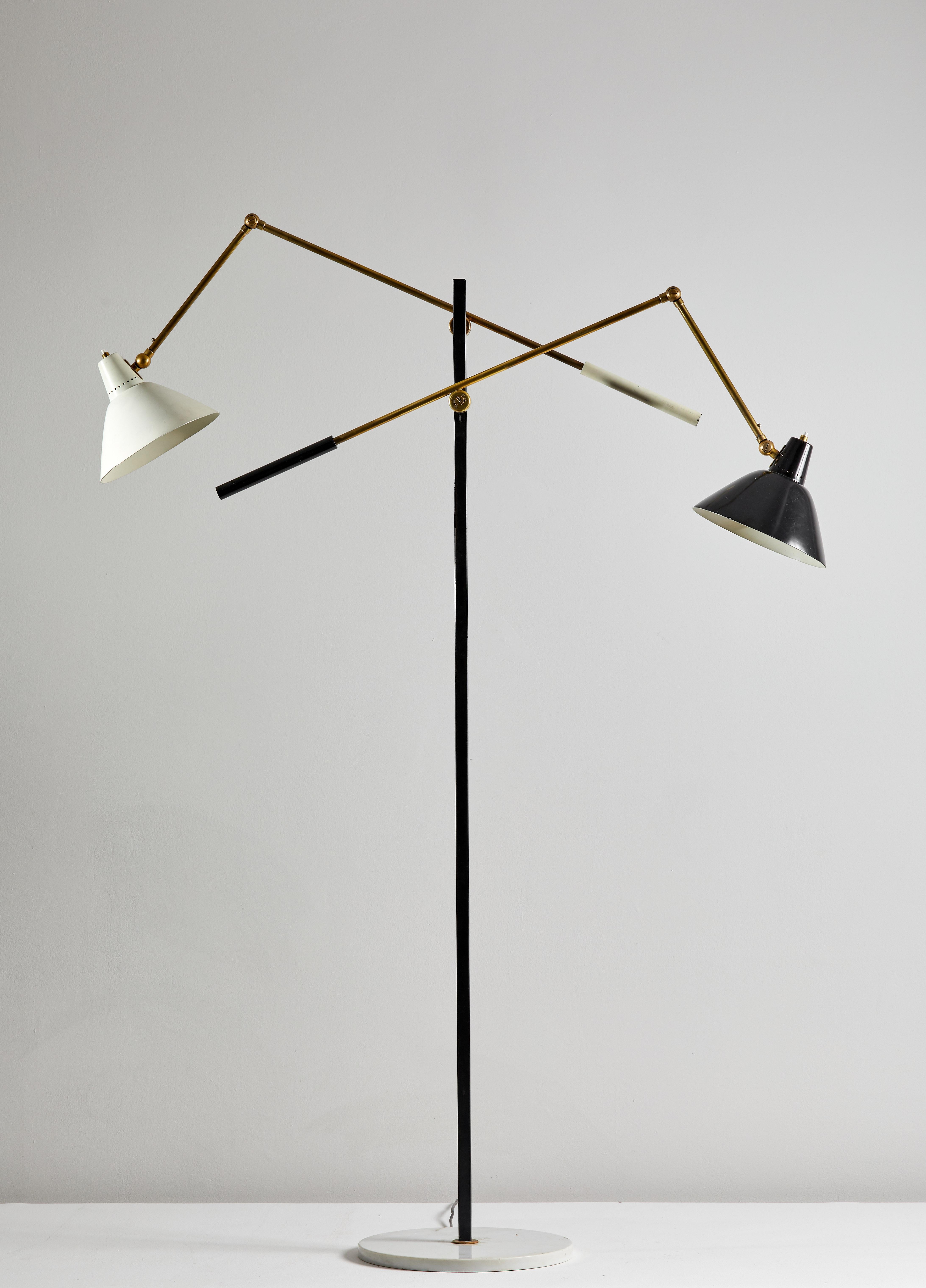 Enameled Floor Lamp by Stilnovo For Sale
