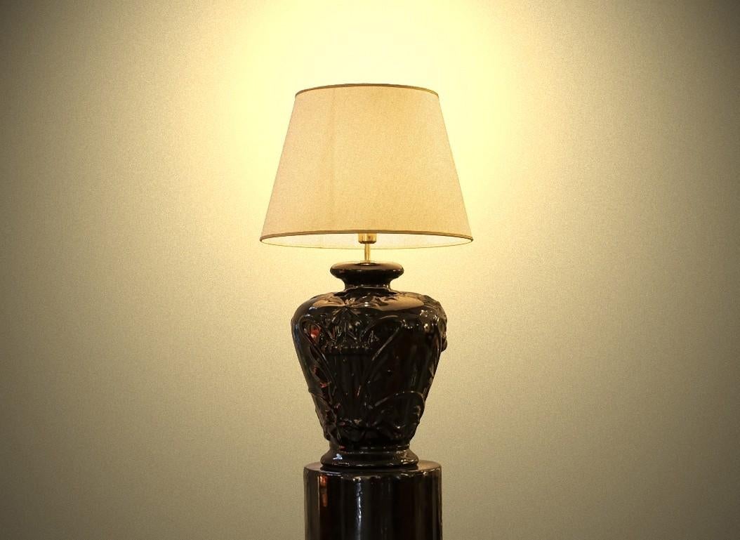 Italian Floor Lamp by Tommaso Barbi for B Ceramiche, 1980s