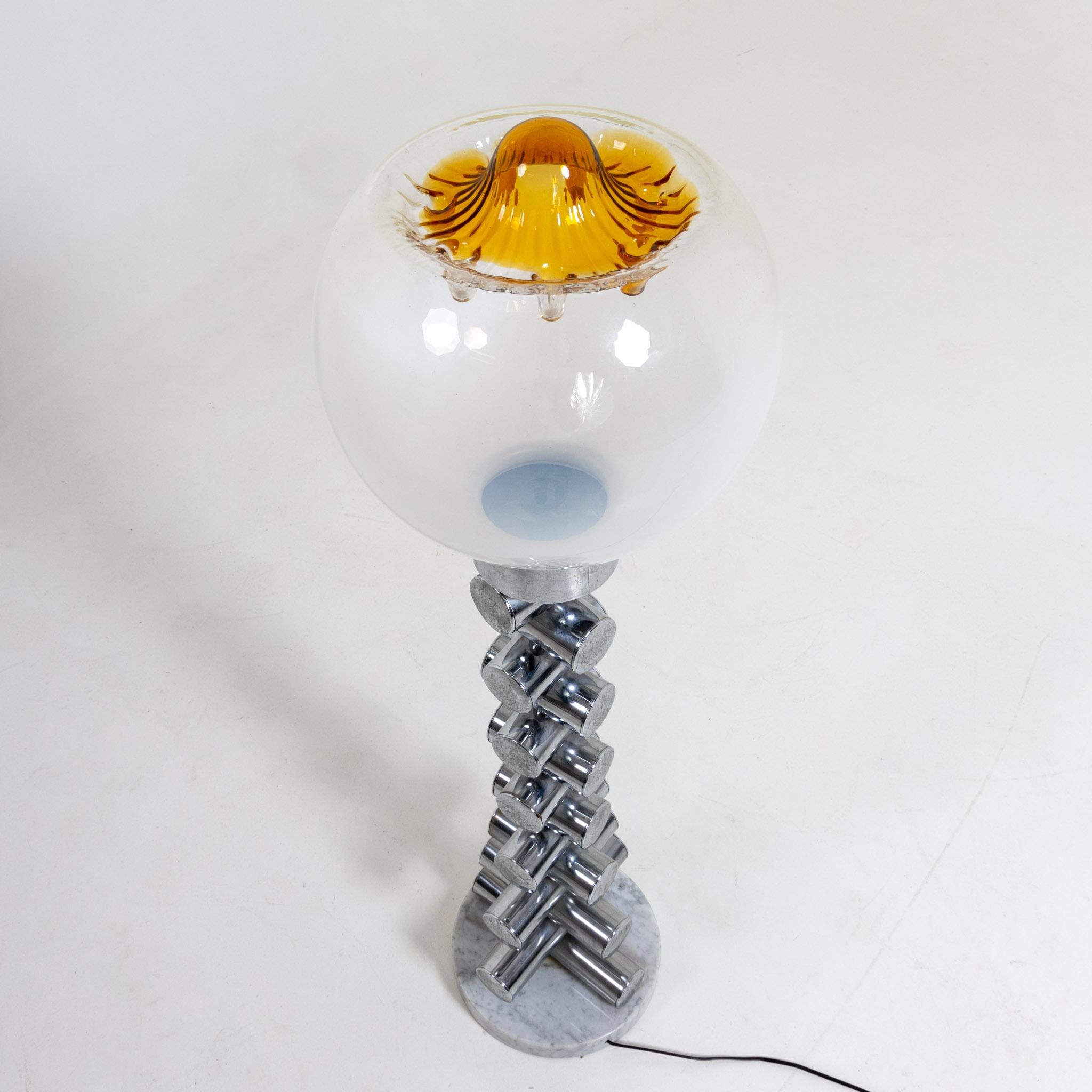 Glass Floor Lamp by Toni Zuccheri for Mazzega, Italy 1970s