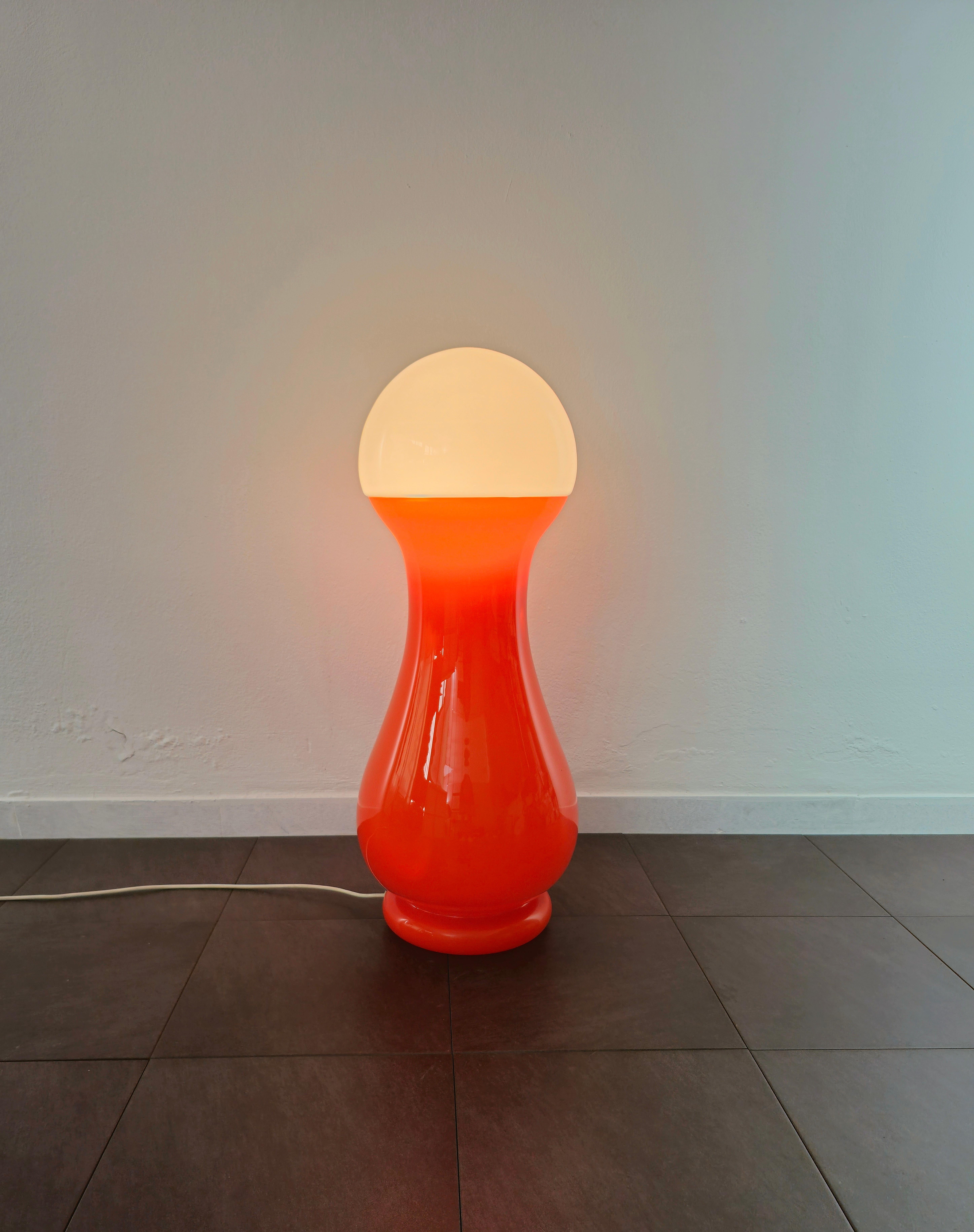 Italian Floor Lamp Carlo Nason for Mazzega Murano Glass Midcentury Modern Italy 1970s
