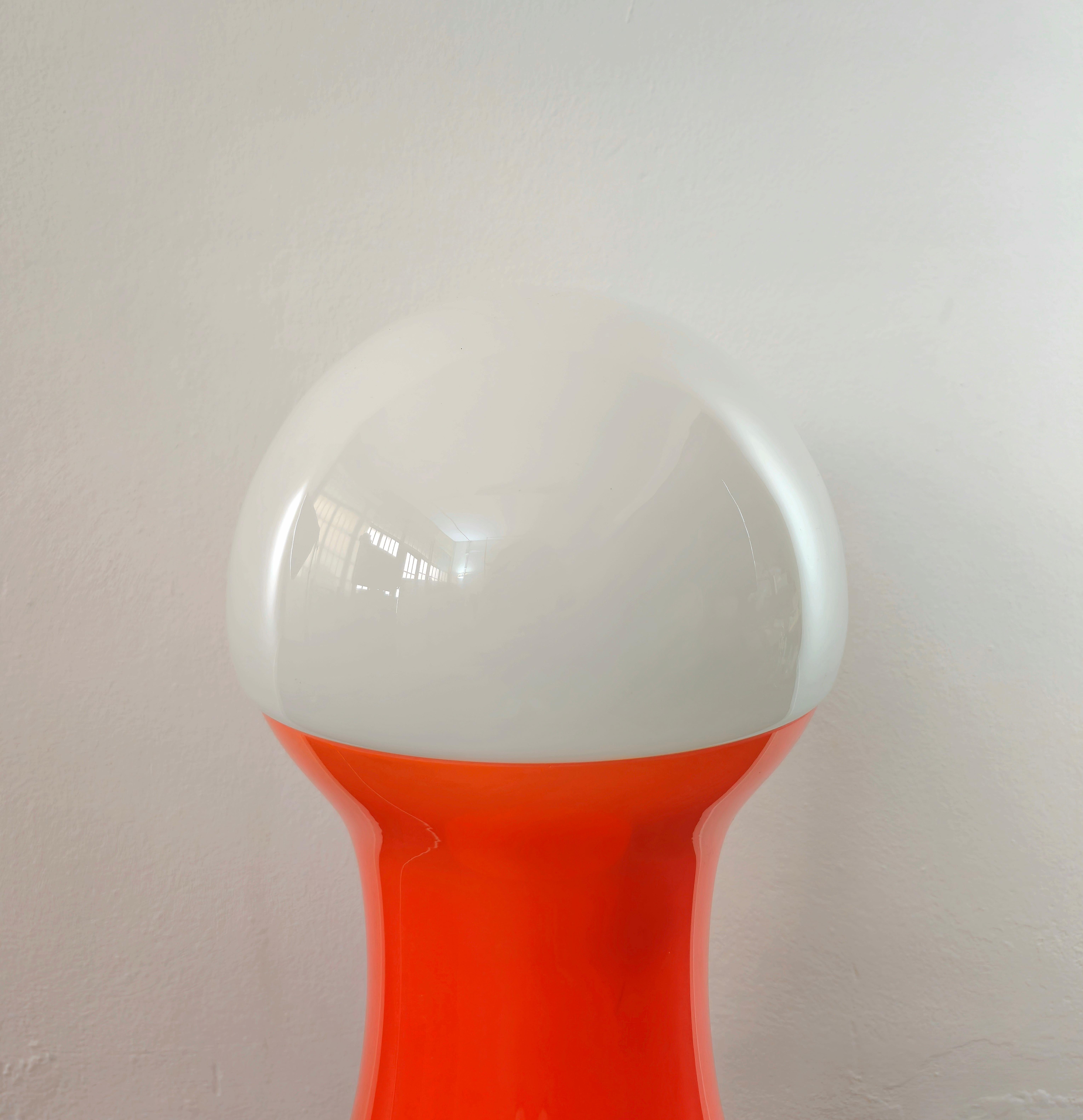 Opal Floor Lamp Carlo Nason for Mazzega Murano Glass Midcentury Modern Italy 1970s For Sale