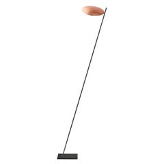 Floor lamp Catellani & Smith Lederam F0 - Copper leaf disc / black rod