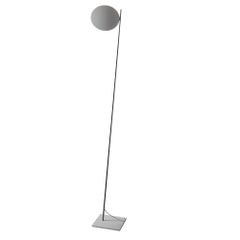 Floor lamp Catellani & Smith Lederam F0 - White varnished disc / satin rod