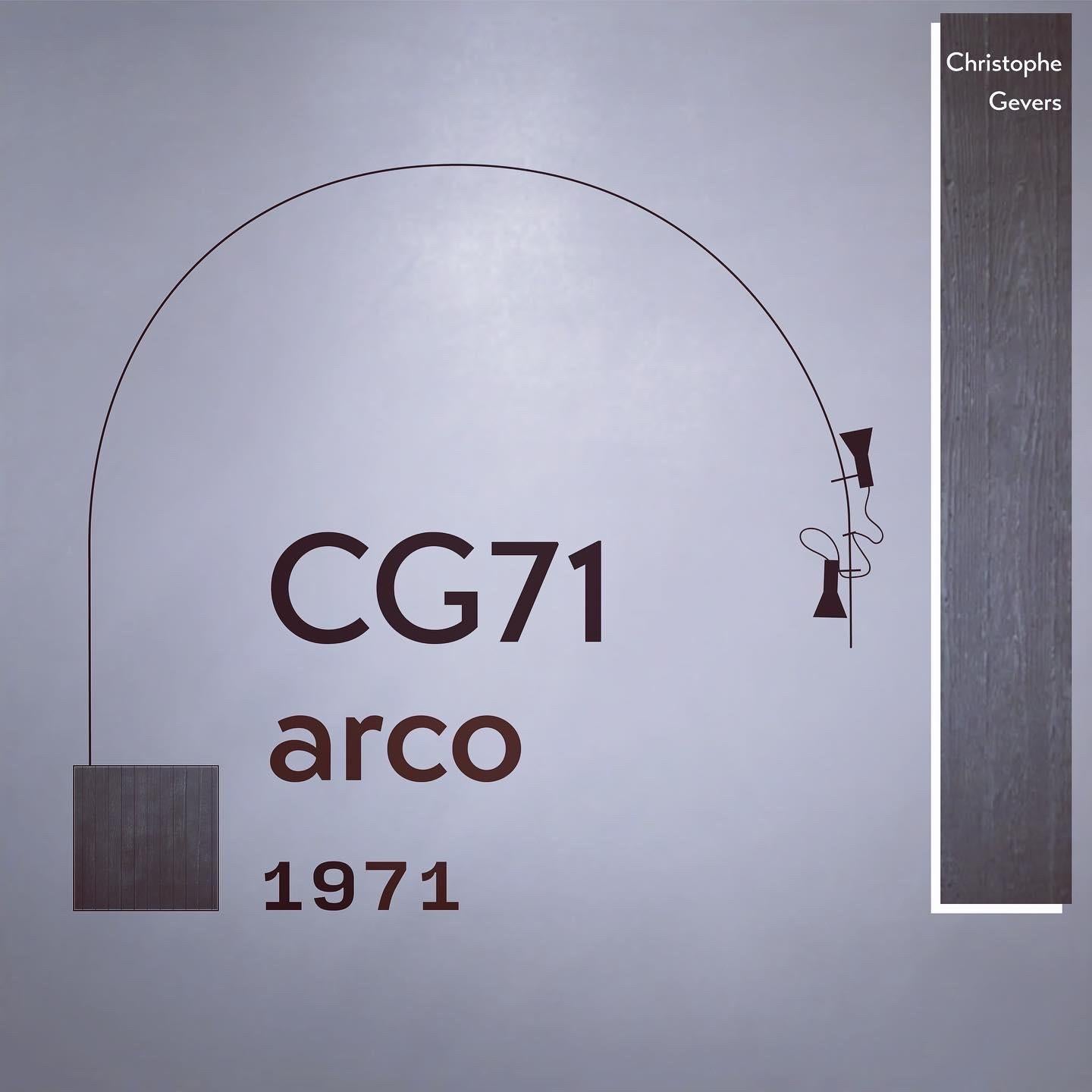 Floor lamp CG71 arco designed in 1971 by Christophe Gevers For Sale 8