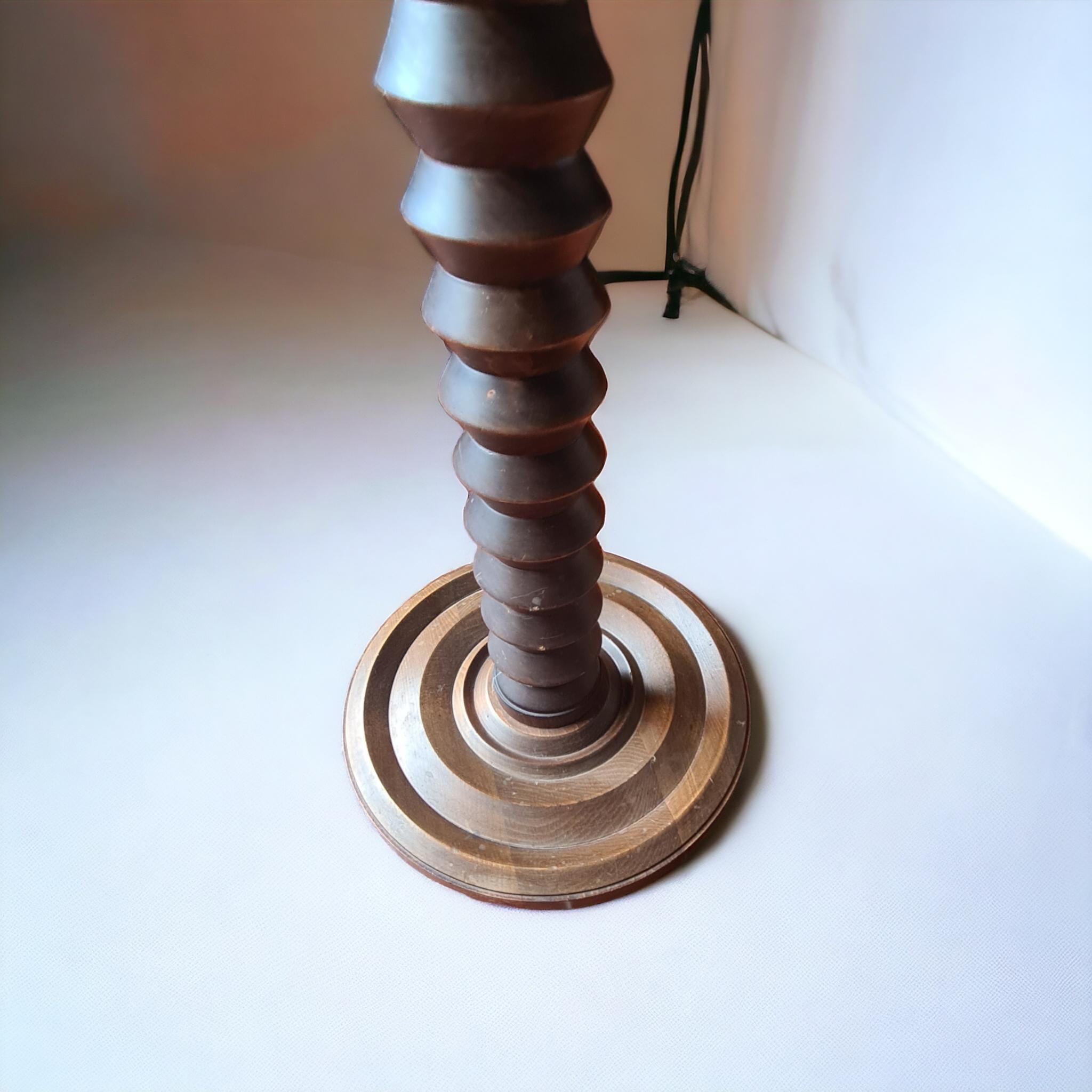 Hand-Carved Floor lamp Charles Dudouyt  For Sale
