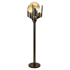 Floor Lamp Chrome Blown Glass by Reggiani, Italy, 1970