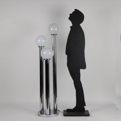Floor Lamp Chromed Metal Glass, Italy, 1960s-1970s