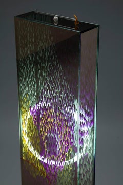 Floor Lamp Contemporary Style Sculptural Mirror Purple