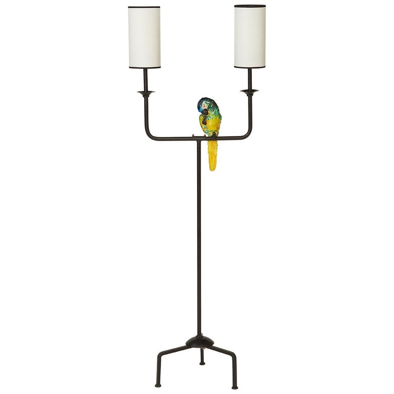 Floor Lamp Decorated with Parrot, circa 1960 For Sale at 1stdibs