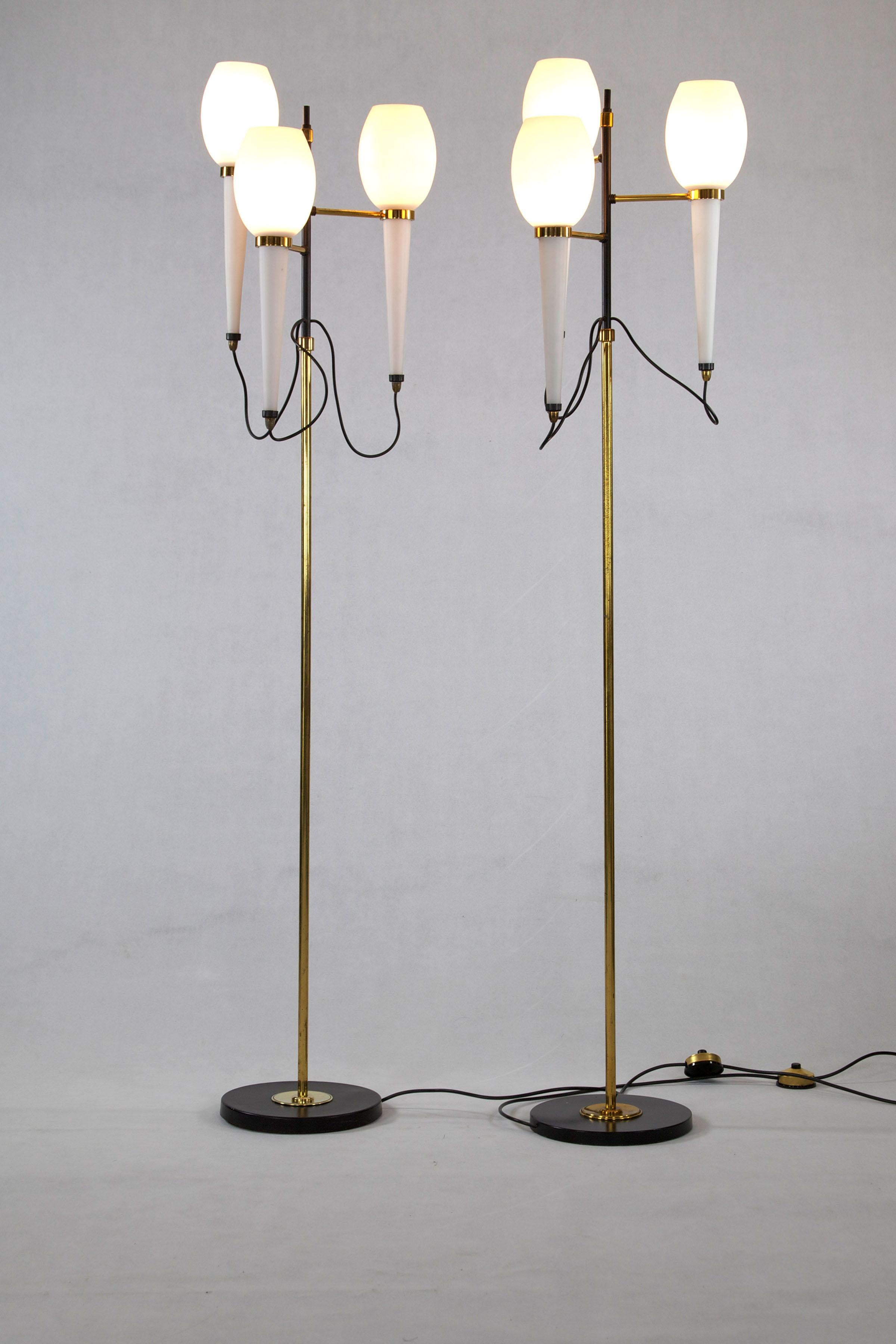 Mid-Century Modern Set of 2 Stilnovo Italian Floor Lamp, 1950s For Sale