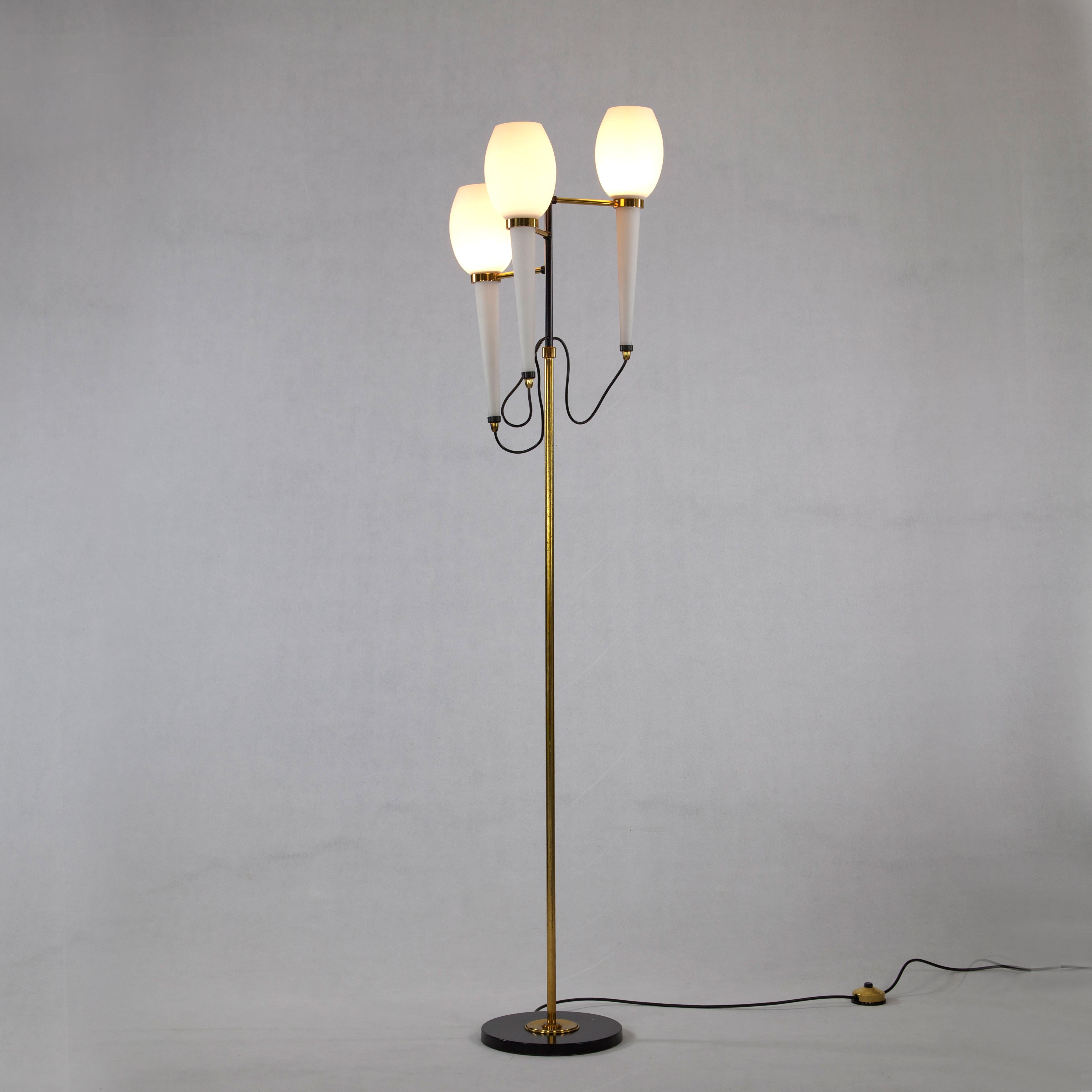 Lacquered Set of 2 Stilnovo Italian Floor Lamp, 1950s For Sale