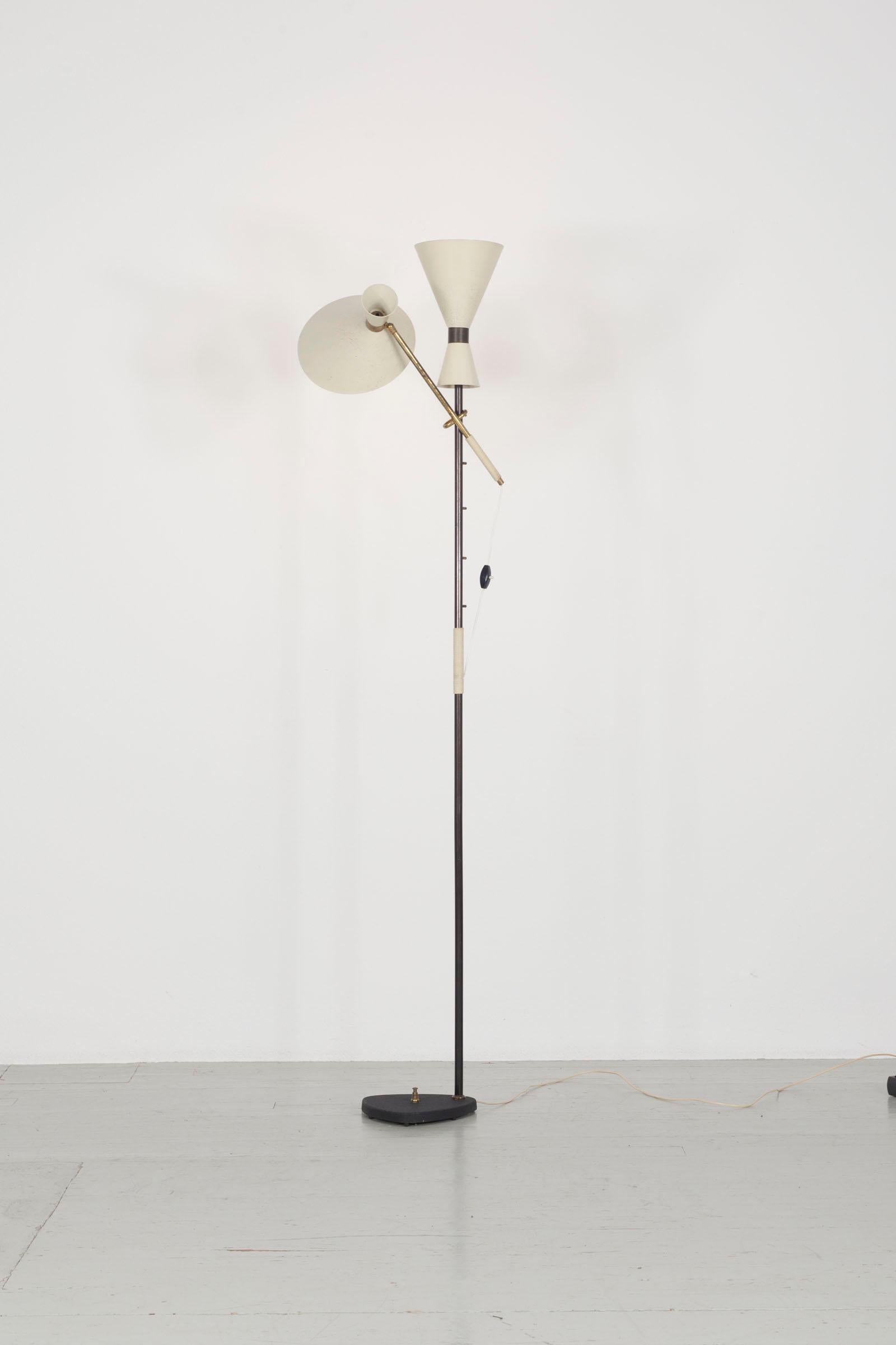Austrian  Floor Lamp - Design by J.T. Kalmar, manufactured by Kalmar, Vienna, 1950s. 