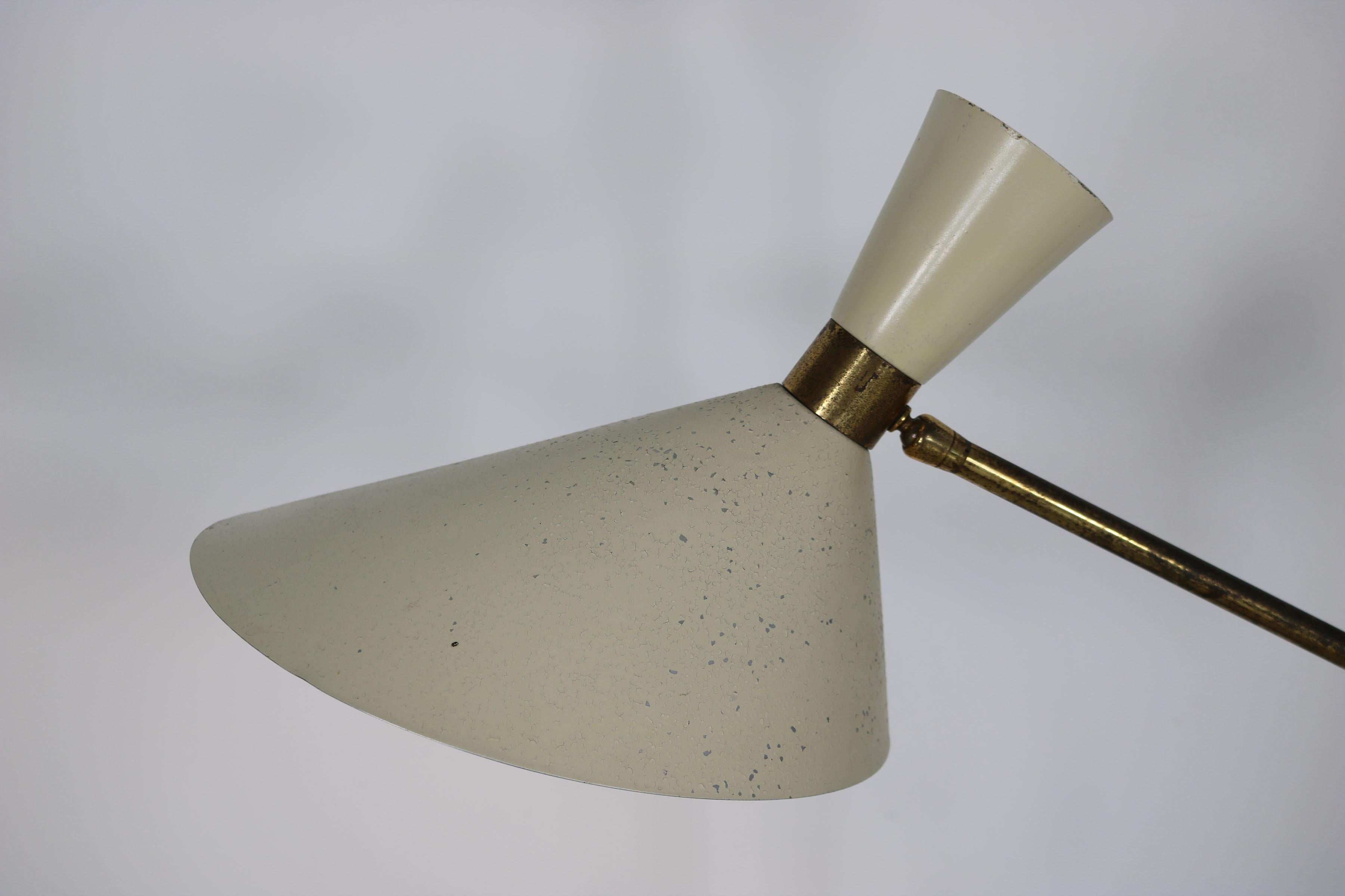 Metal  Floor Lamp - Design by J.T. Kalmar, manufactured by Kalmar, Vienna, 1950s. 