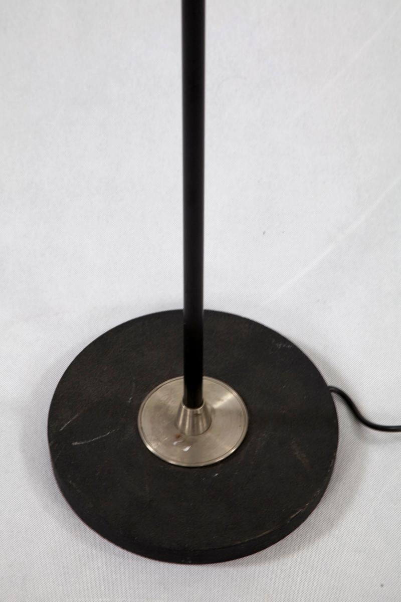 Stilnovo Italian Nickel-Plated Black Lacquered Floor Lamp, 1960s 1