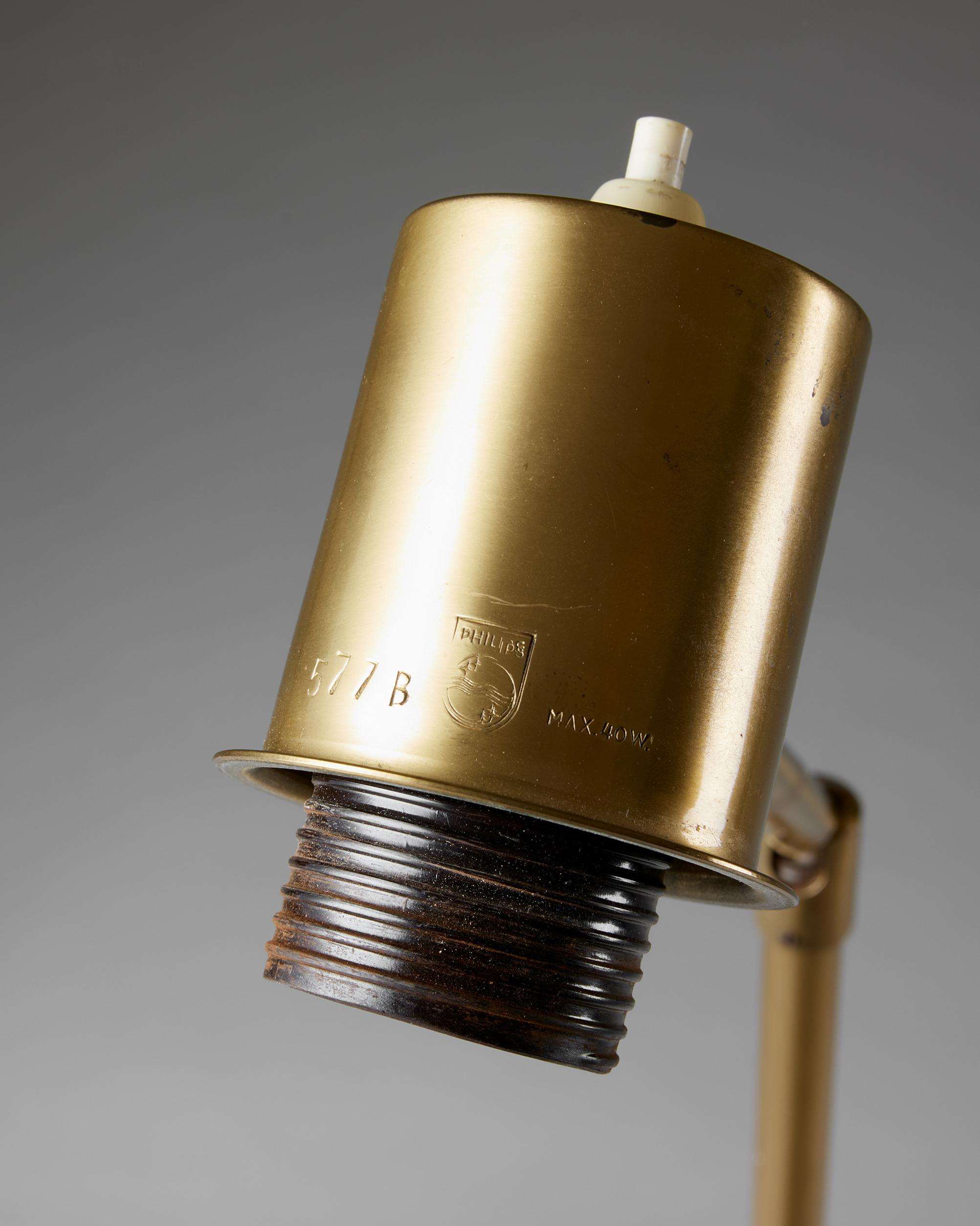 Brass Floor lamp designed by Hans Bergström for Ateljé Lyktan, Sweden, 1950s For Sale 2