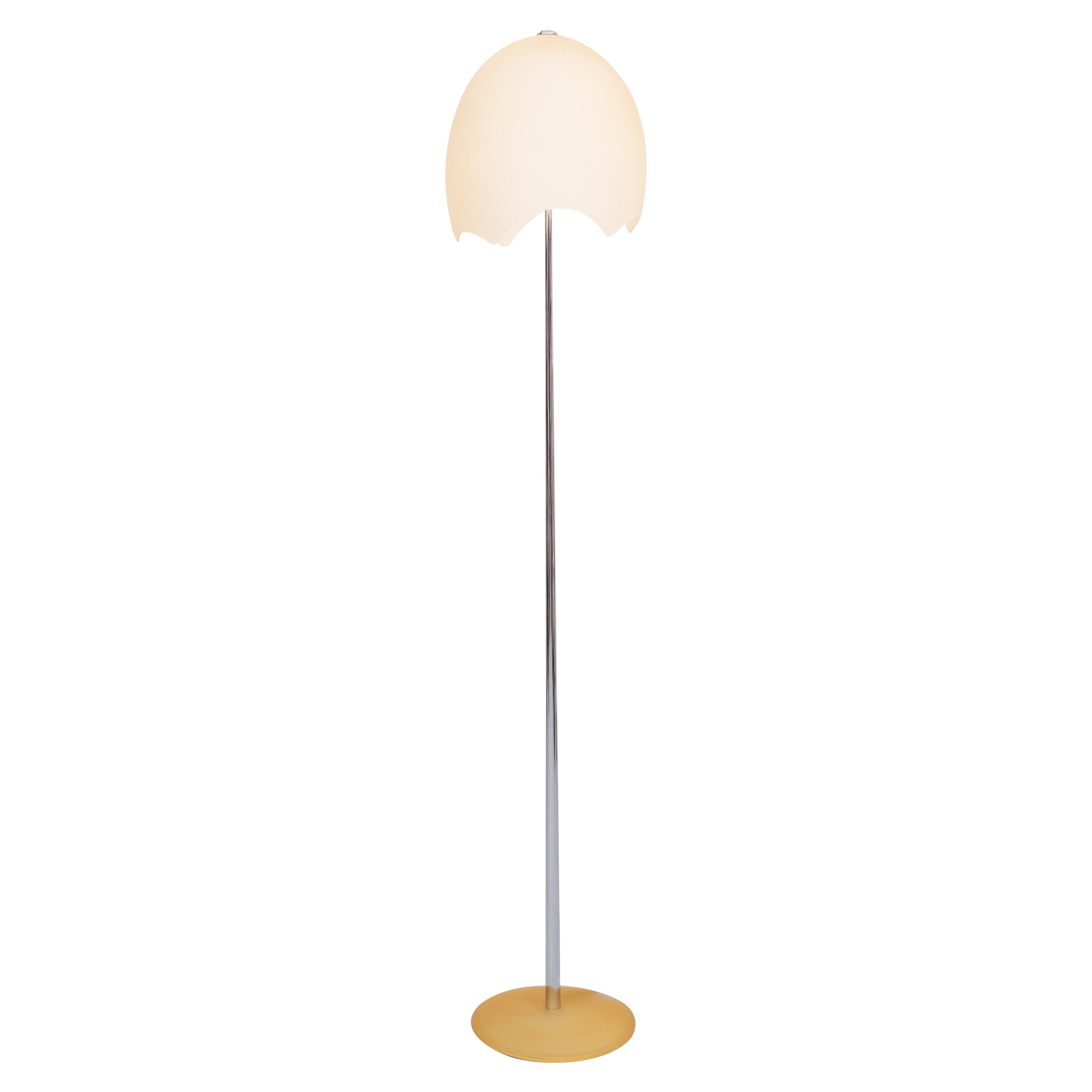 Lampada da terra con paralume a guscio d'uovo, anni '80 in vendita