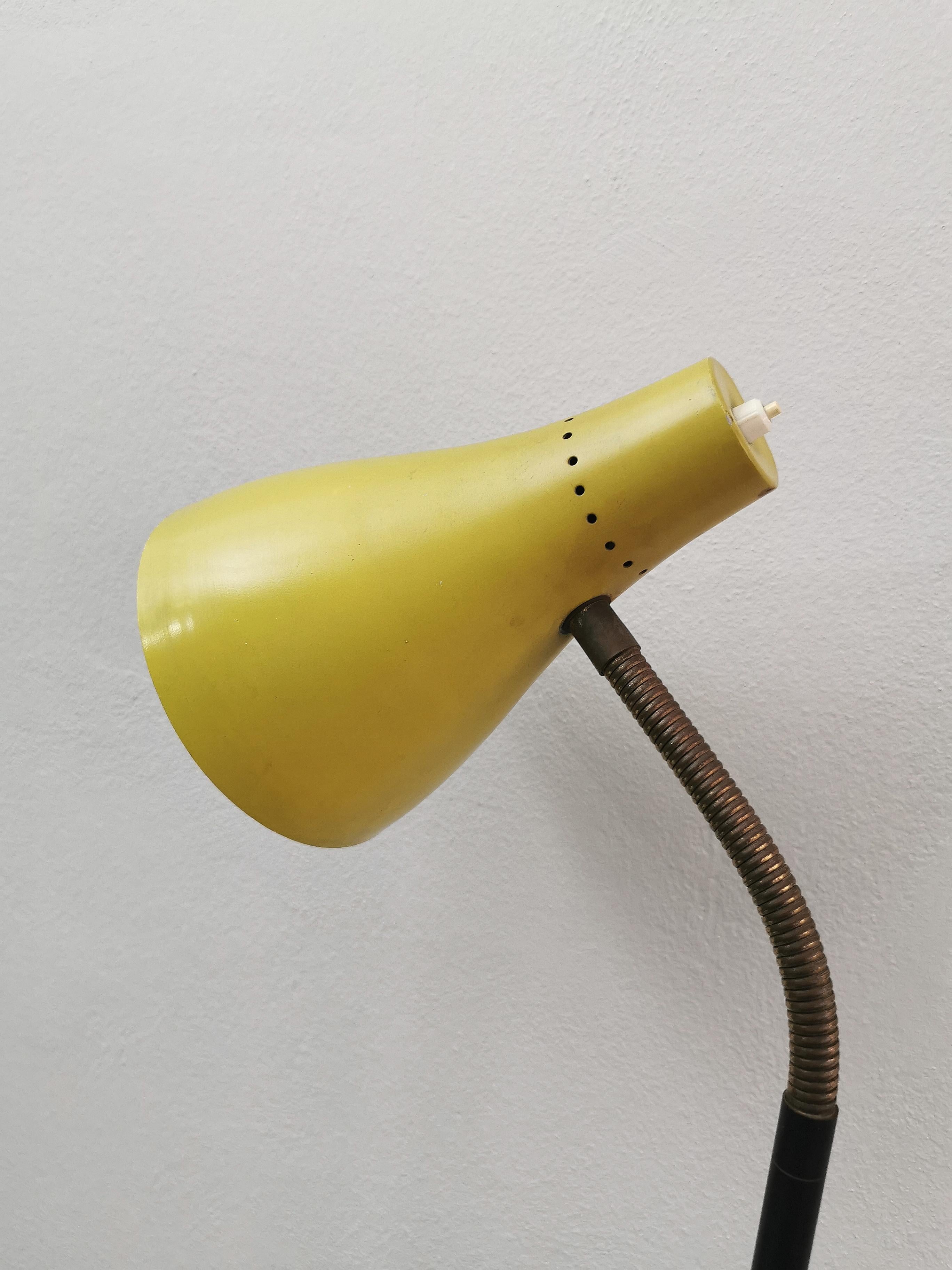 Floor Lamp Aluminum Yellow Marble Metal MidCentury Italian Design 1950s 3