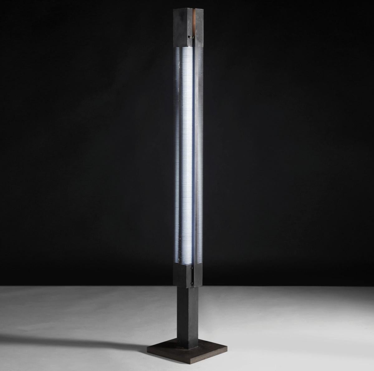 Steel Serge Mouille - Extra Large Signal Floor Lamp in Black For Sale