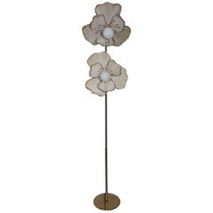 Floor Lamp Flowers metal lacquered brass Italian design 1970