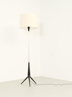 Floor Lamp from 1950's with Tripod Wood Base, France