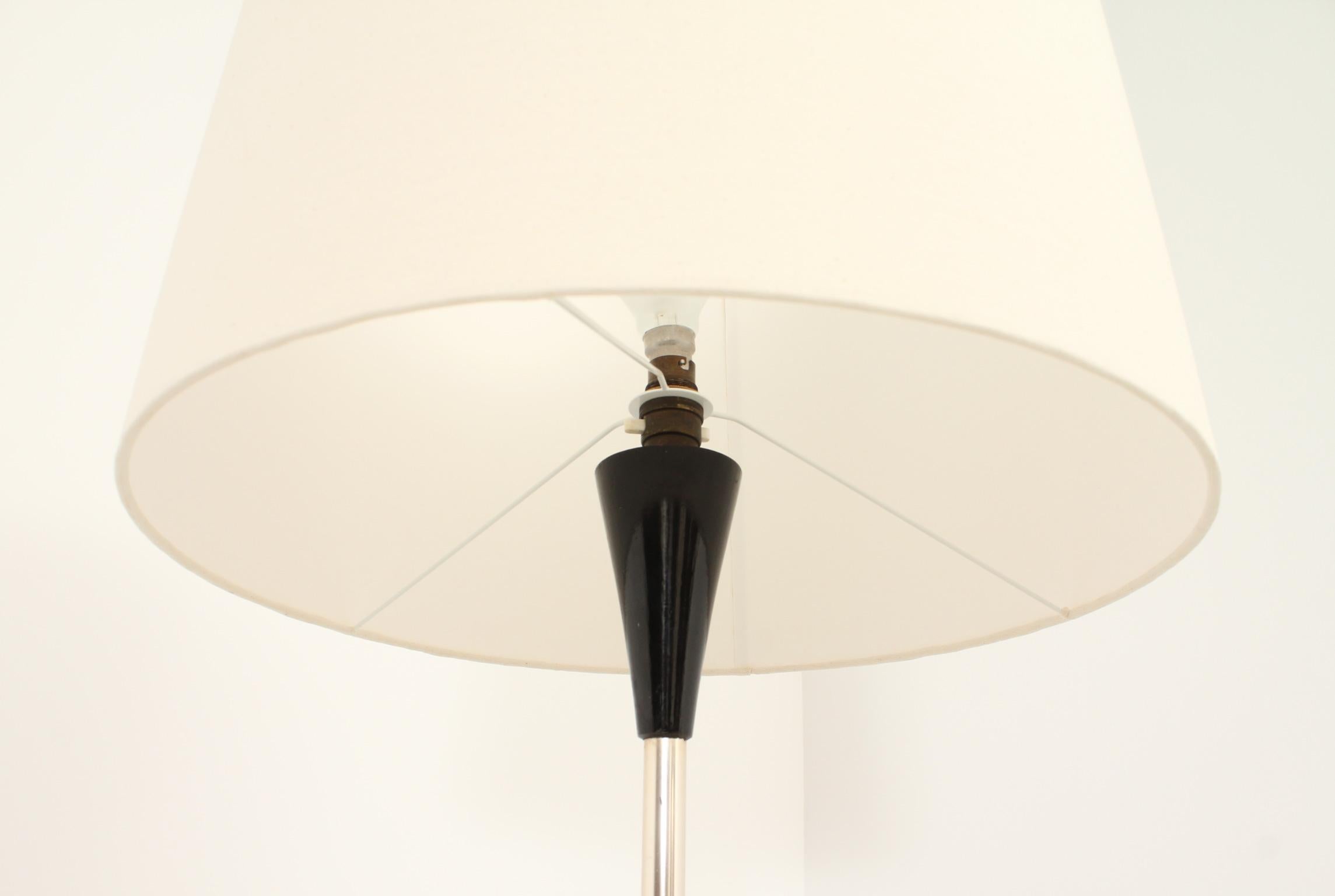 Mid-20th Century Floor Lamp from 1950's with Tripod Wood Base, France For Sale