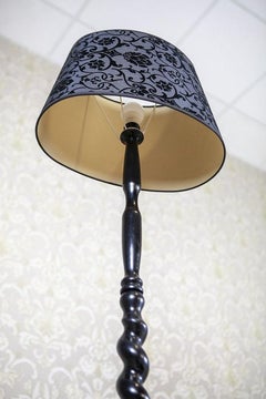 Floor Lamp From the Early 20th Century With Floral Fabric Shade