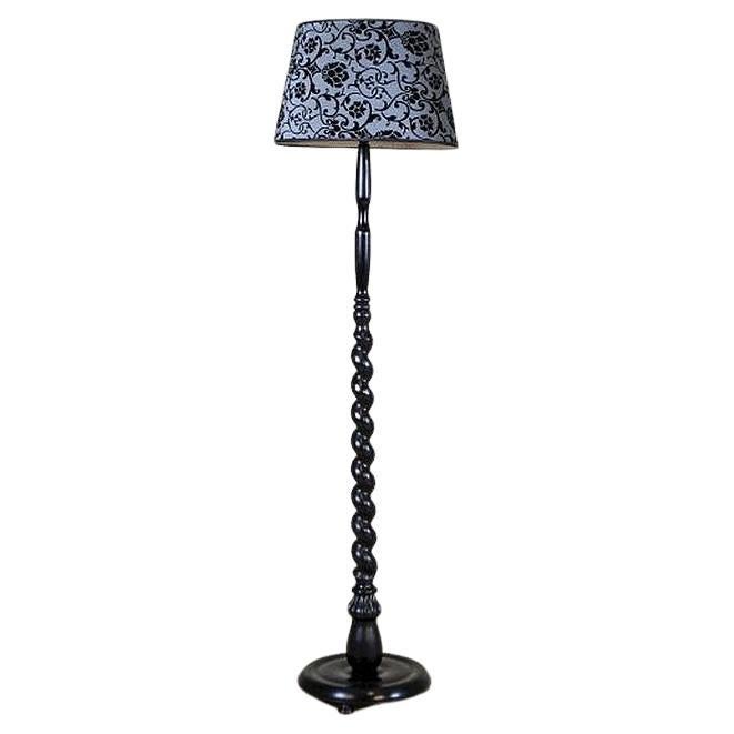 Floor Lamp From the Early 20th Century With Floral Fabric Shade For Sale