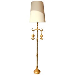 Floor Lamp Gilt Bronze by Nicolas Dewael for Fondica, France, 2000