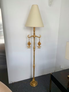 Lampadaire en métal doré de Nicolas Dewael pour Fondica:: France:: 1990