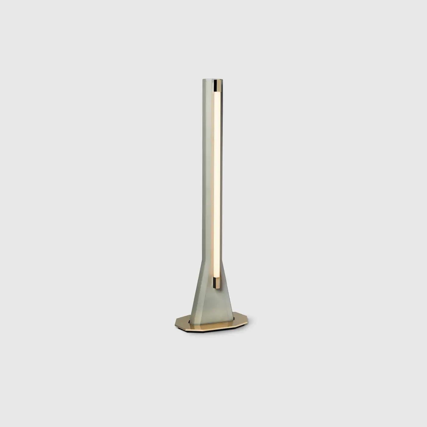 Floor lamp 'Ginza' by Man of Parts 
Signed by Victoria Wilmotte 

Alfa French grey cement compound
Polished gold steel base and details

Dimensions: 
H. 152 x W. 48 x D. 29 cm

Dimmable LED
3 000 Kelvins, 60W

UL Listed 

_____________________

The
