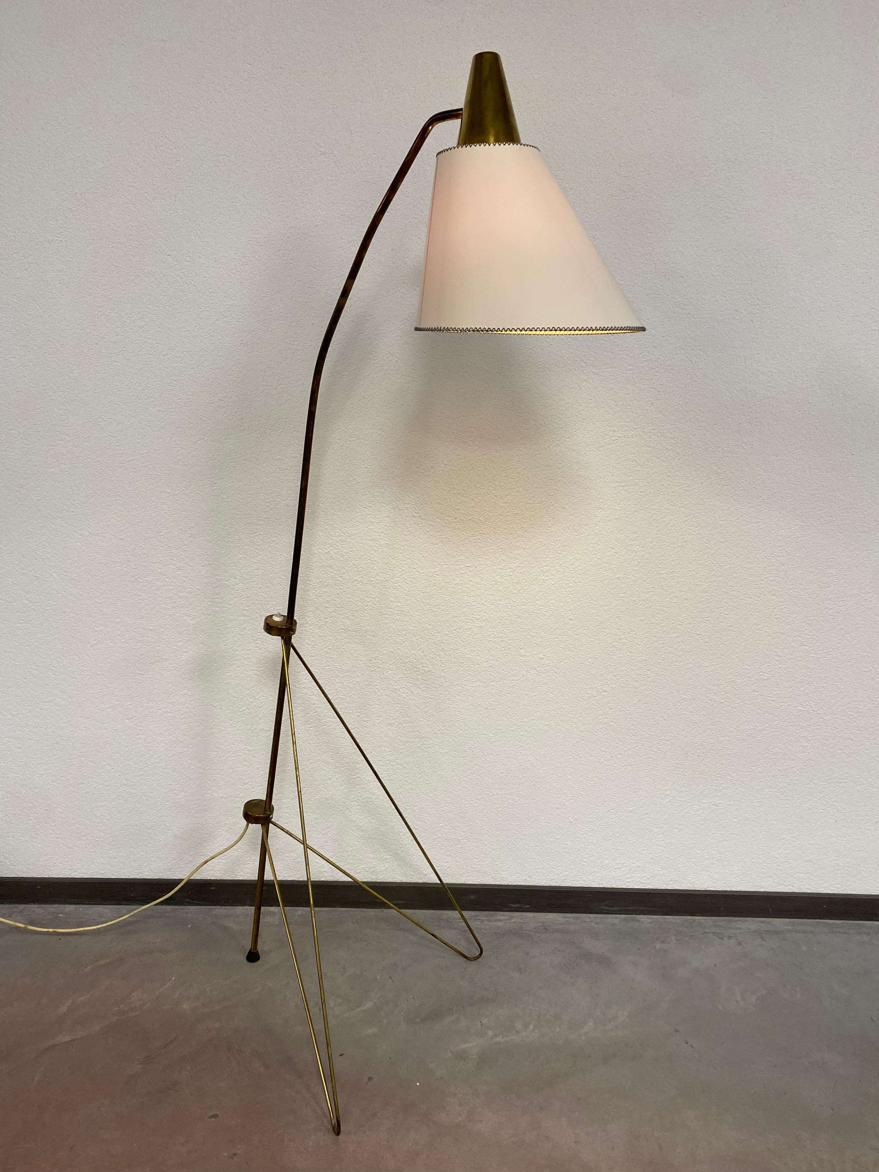 Floor lamp Giraffe by Josef Hurka with new hand made lampshade.