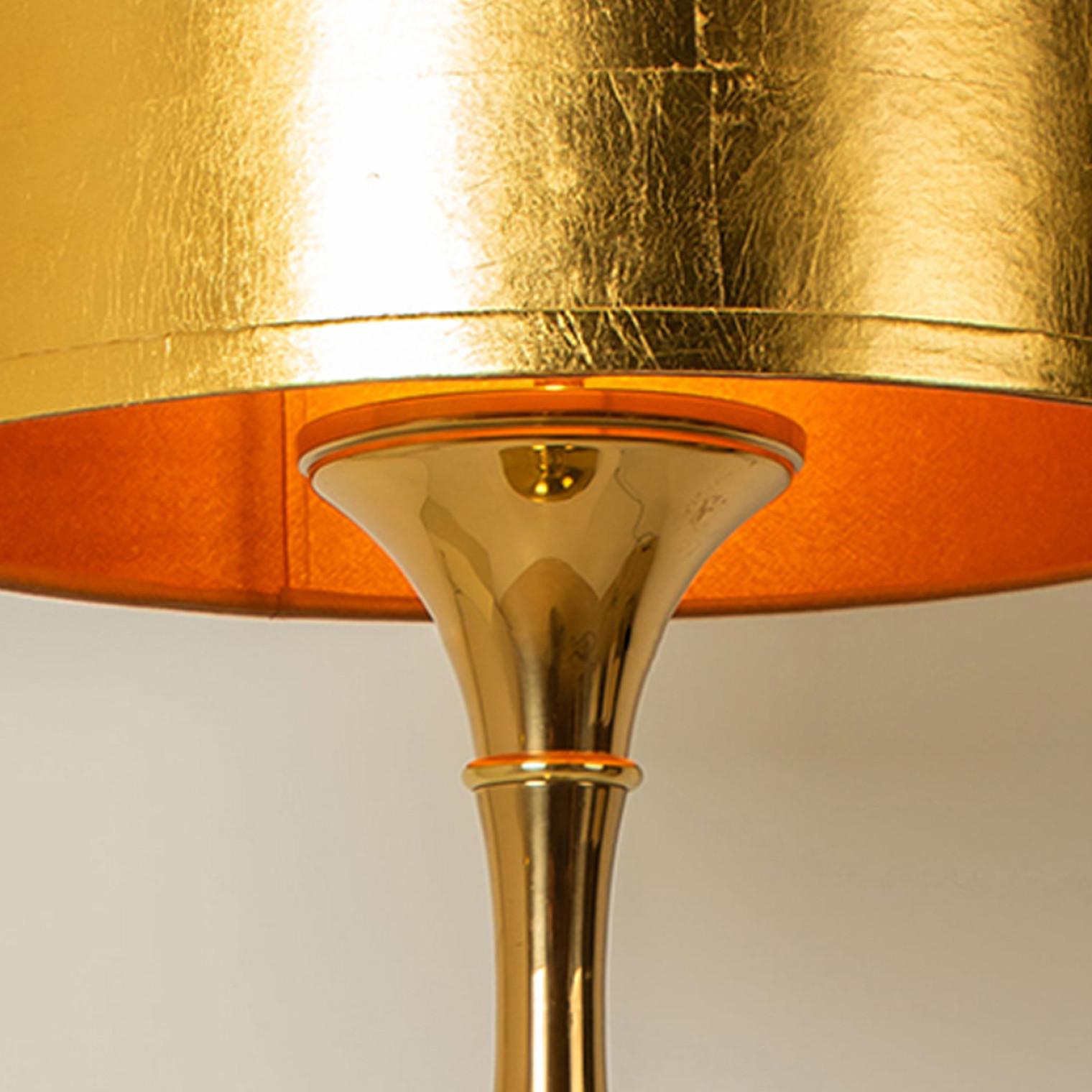 Mid-Century Modern Floor Lamp Gold Designed by Ingo Maurer, Europe, Germany, 1968 For Sale